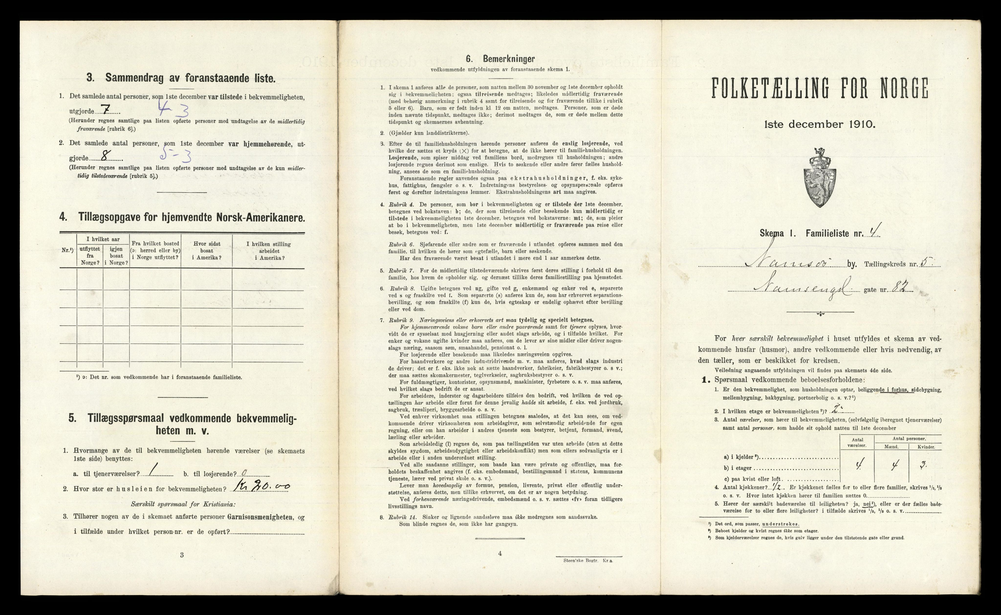 RA, 1910 census for Namsos, 1910, p. 1310