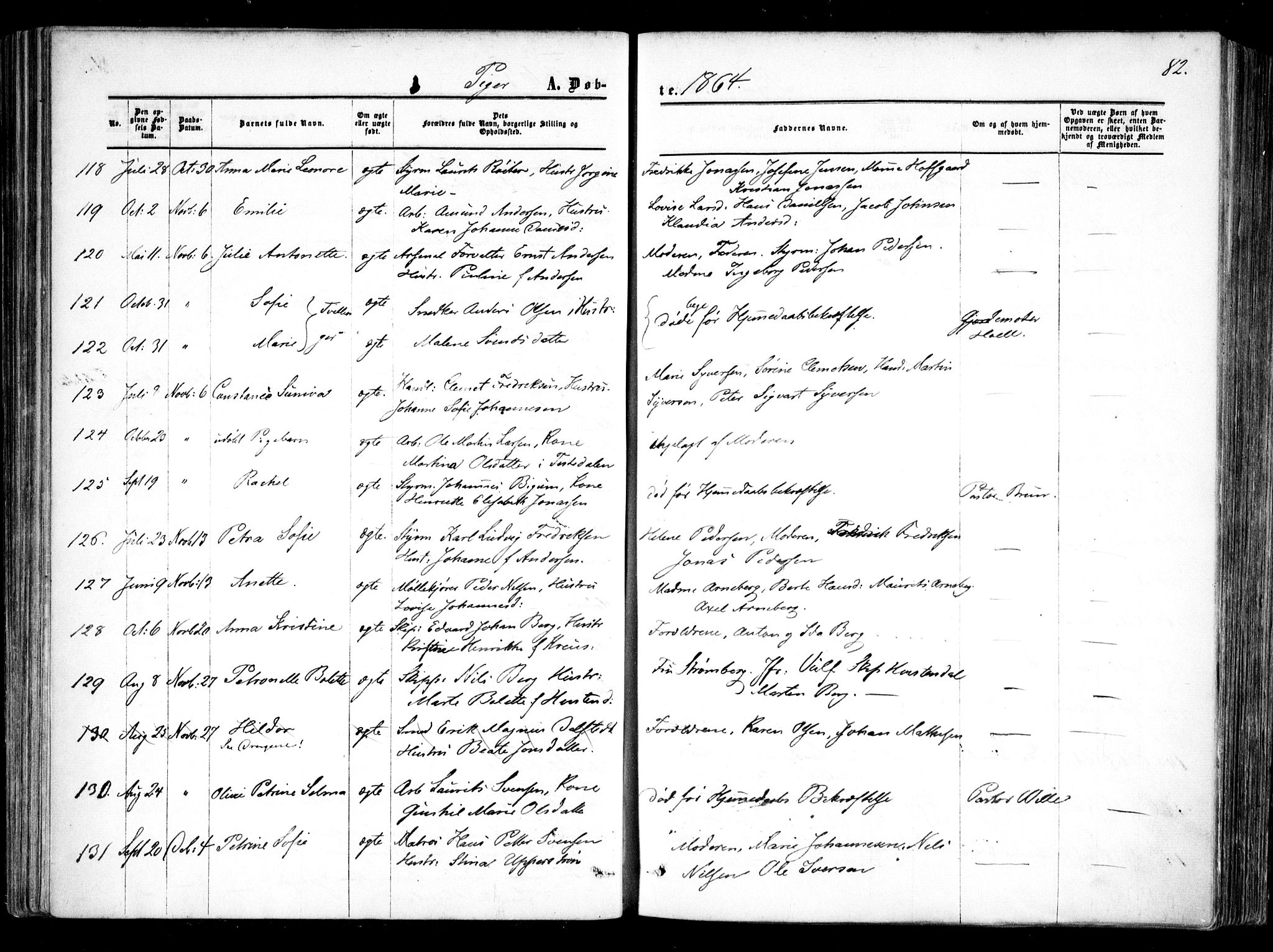 Halden prestekontor Kirkebøker, AV/SAO-A-10909/F/Fa/L0007: Parish register (official) no. I 7, 1857-1865, p. 82