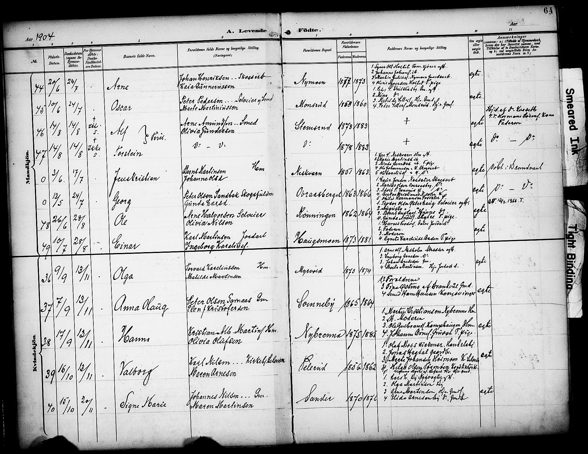 Grue prestekontor, AV/SAH-PREST-036/H/Ha/Haa/L0013: Parish register (official) no. 13, 1898-1910, p. 64