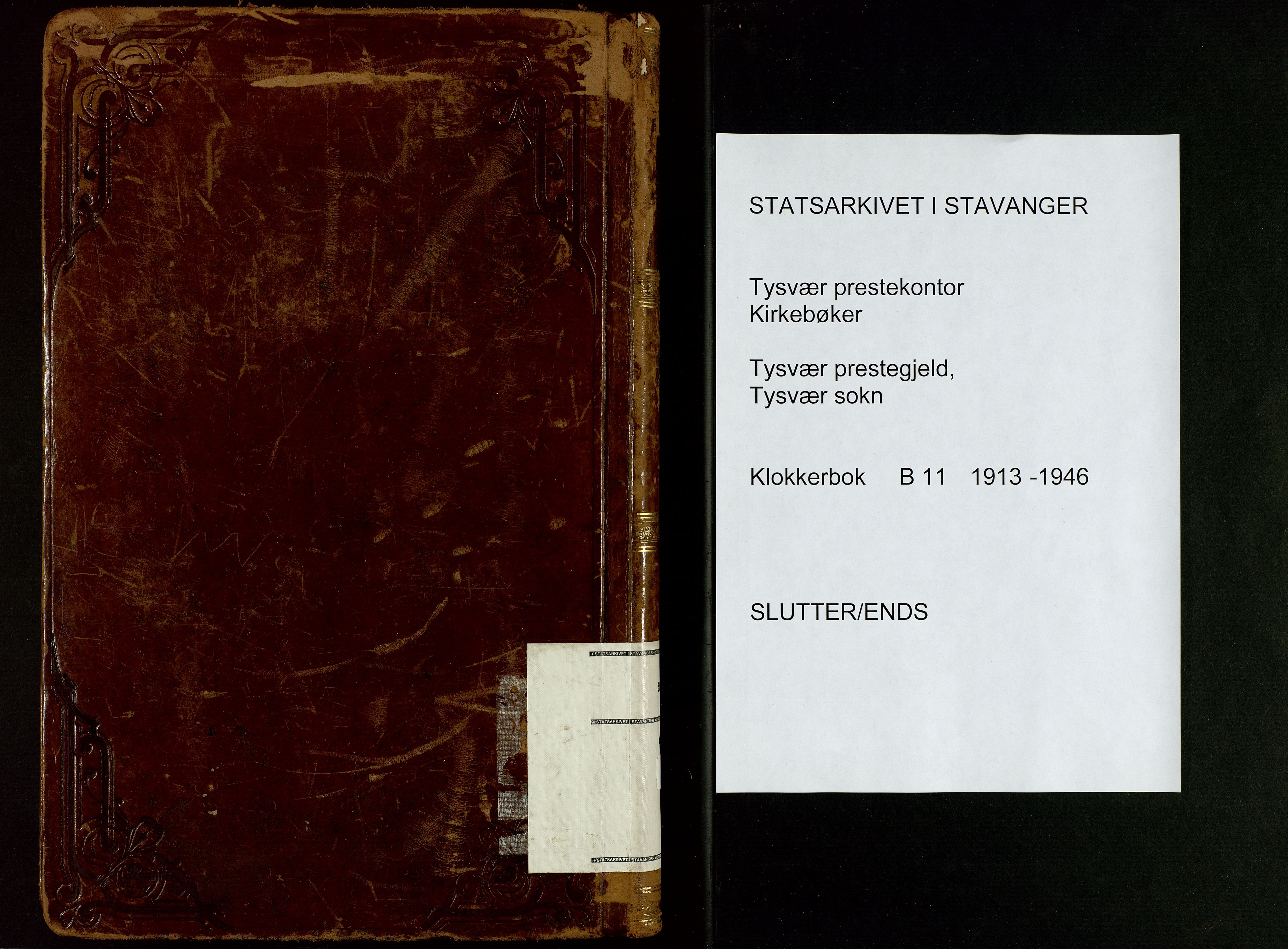 Tysvær sokneprestkontor, SAST/A -101864/H/Ha/Hab/L0011: Parish register (copy) no. B 11, 1913-1946