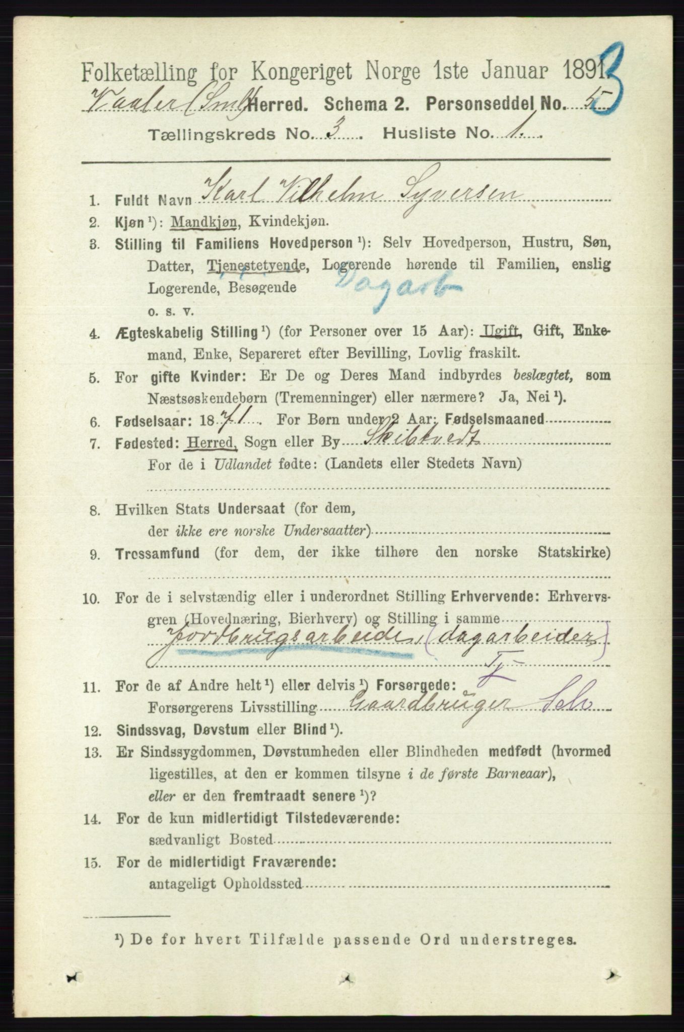 RA, 1891 census for 0137 Våler, 1891, p. 1115