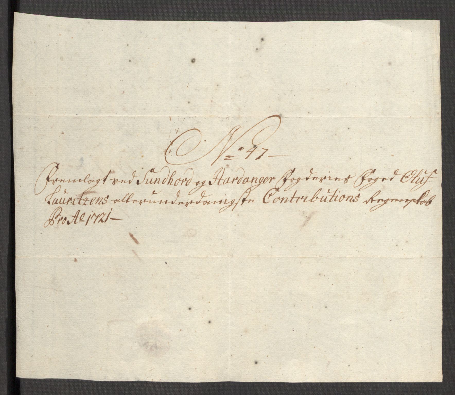 Rentekammeret inntil 1814, Reviderte regnskaper, Fogderegnskap, AV/RA-EA-4092/R48/L3000: Fogderegnskap Sunnhordland og Hardanger, 1721, p. 310