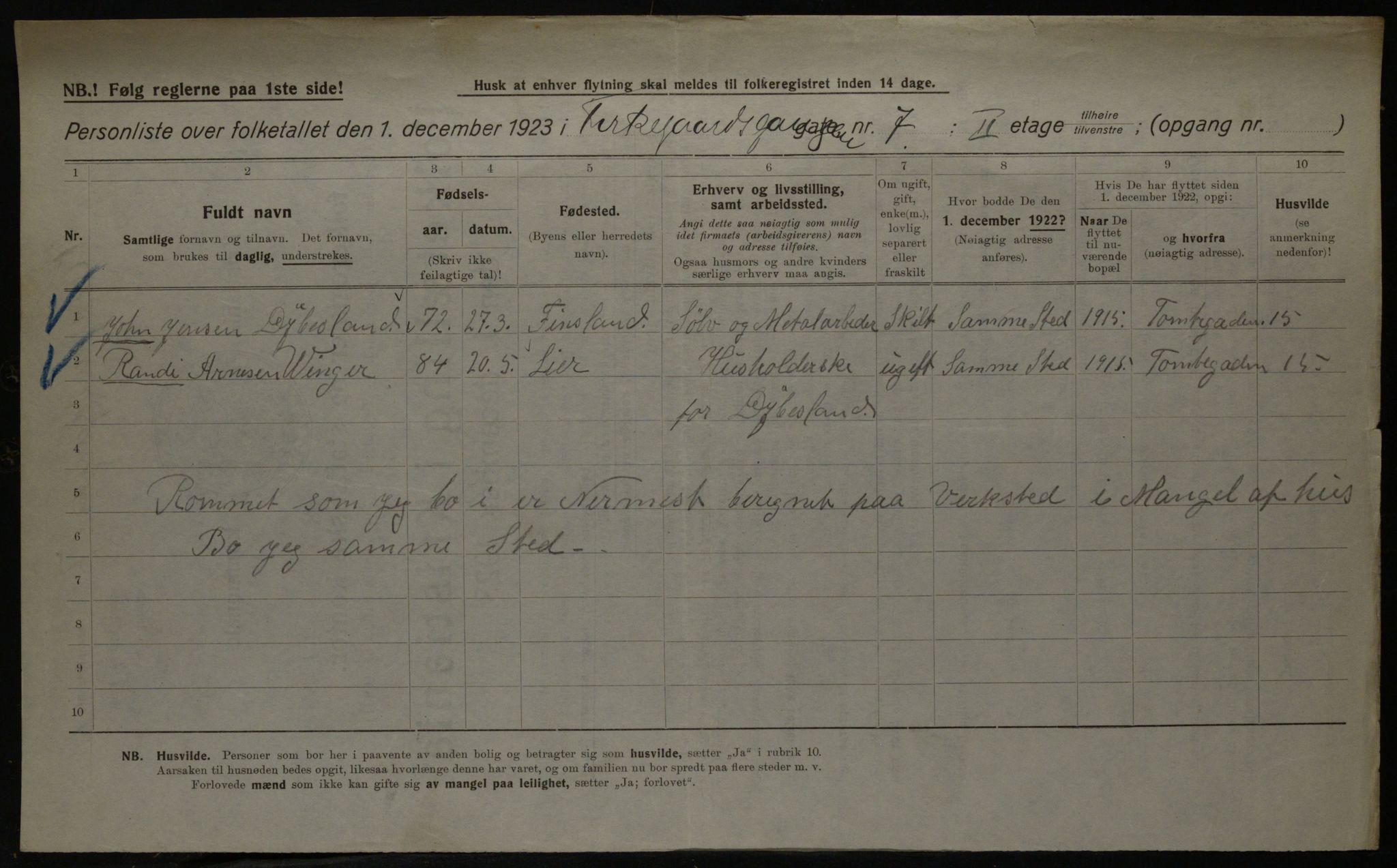 OBA, Municipal Census 1923 for Kristiania, 1923, p. 55723