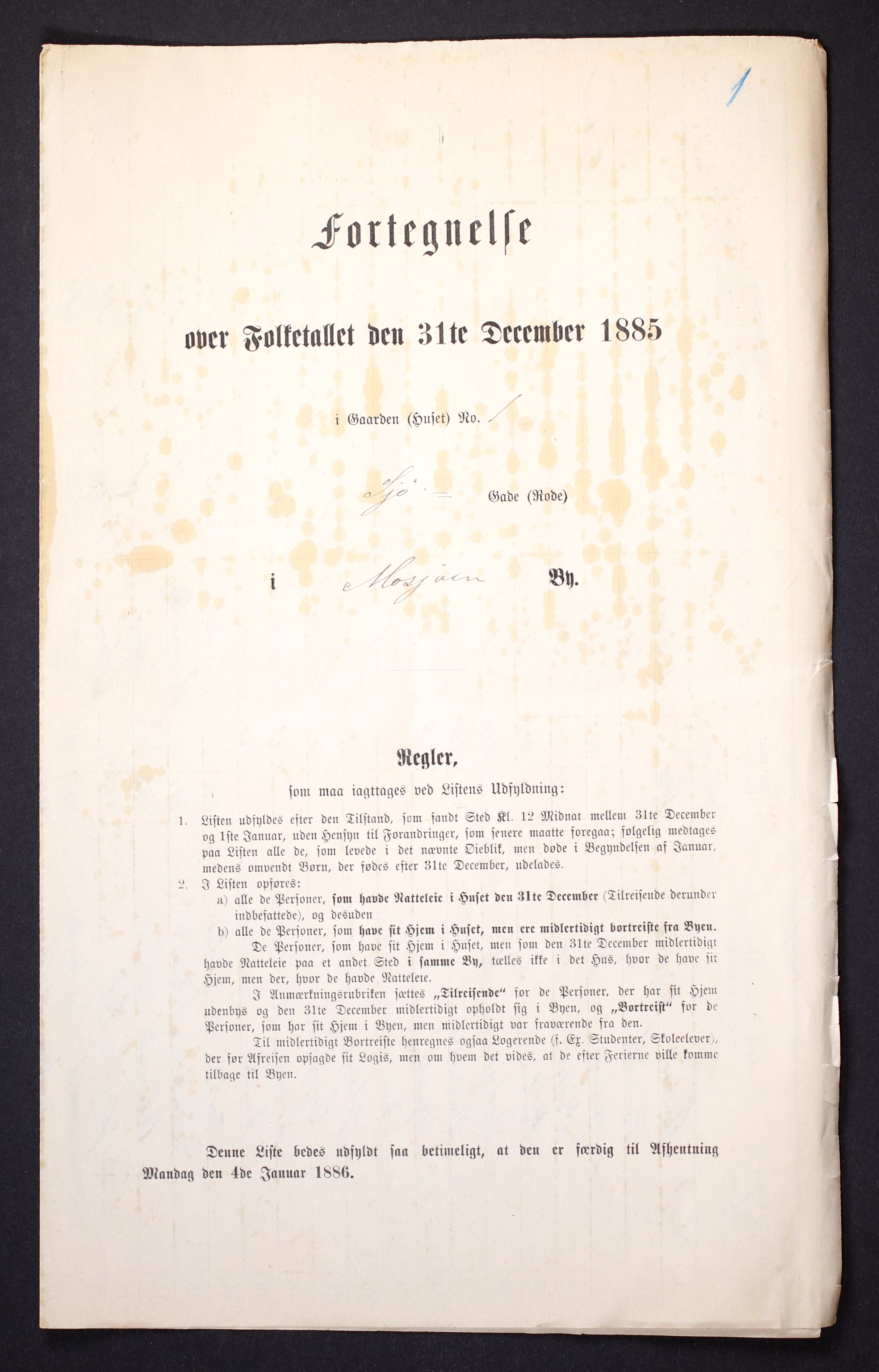 SAT, 1885 census for 1802 Mosjøen, 1885