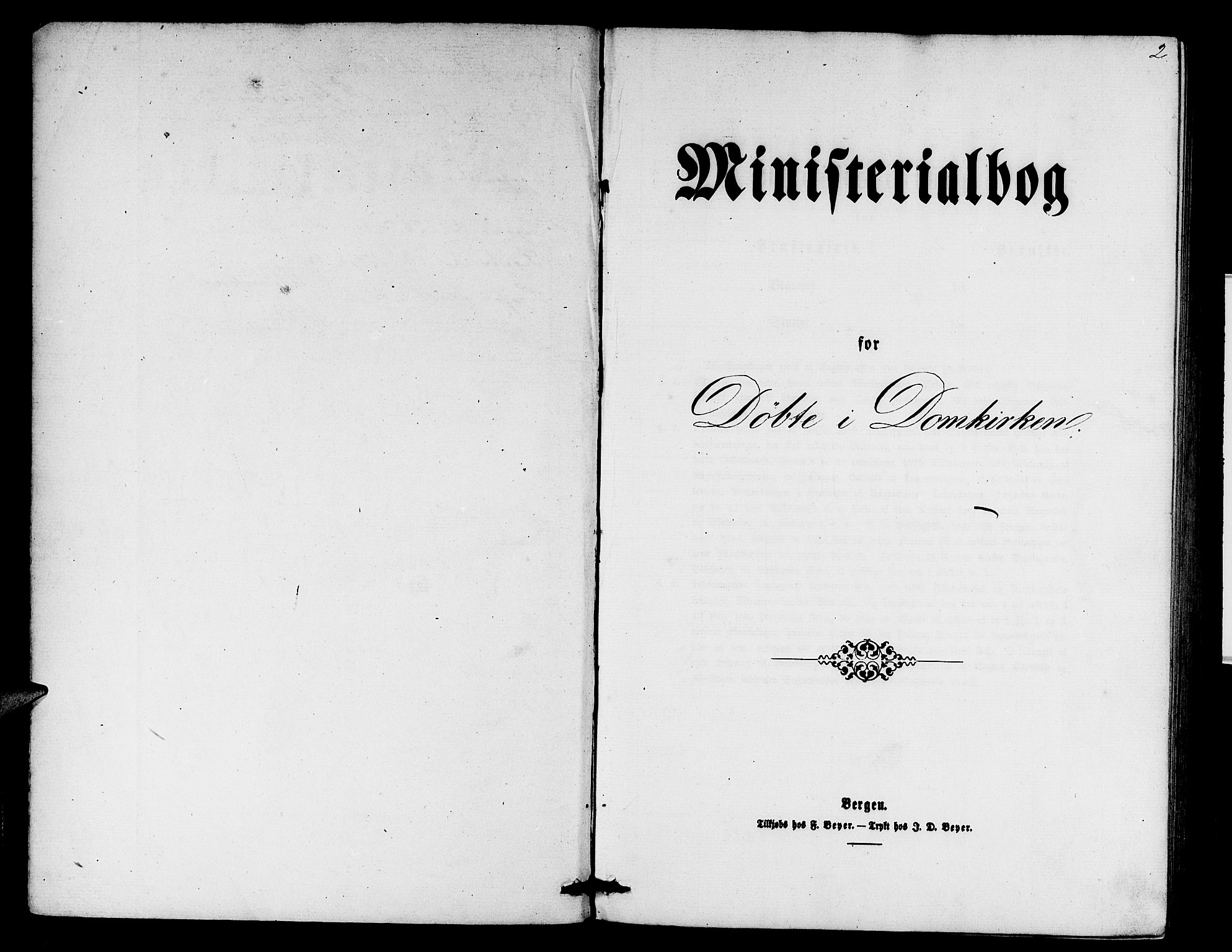 Domkirken sokneprestembete, SAB/A-74801/H/Hab/L0012: Parish register (copy) no. B 5, 1862-1869, p. 2