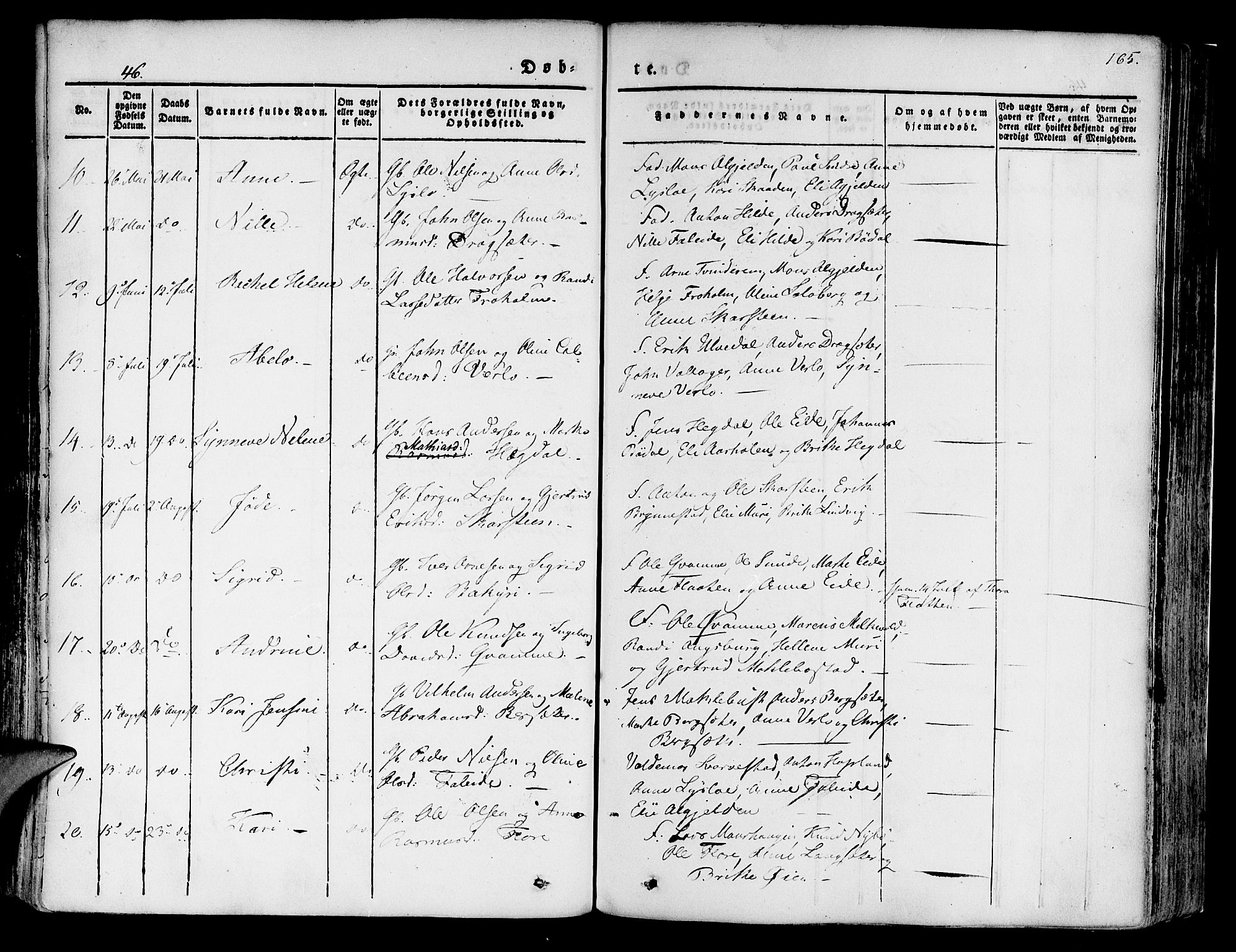 Innvik sokneprestembete, SAB/A-80501: Parish register (official) no. A 4I, 1831-1846, p. 165