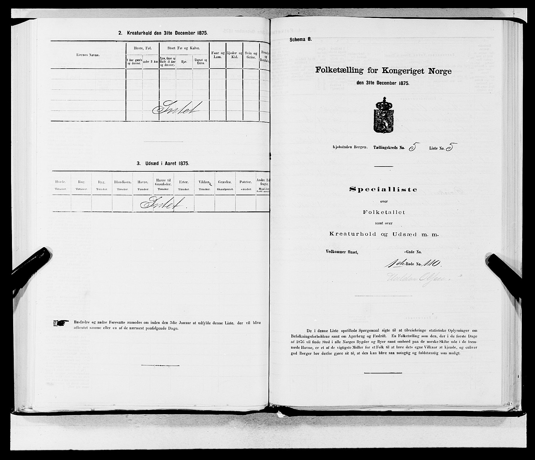 SAB, 1875 census for 1301 Bergen, 1875, p. 219