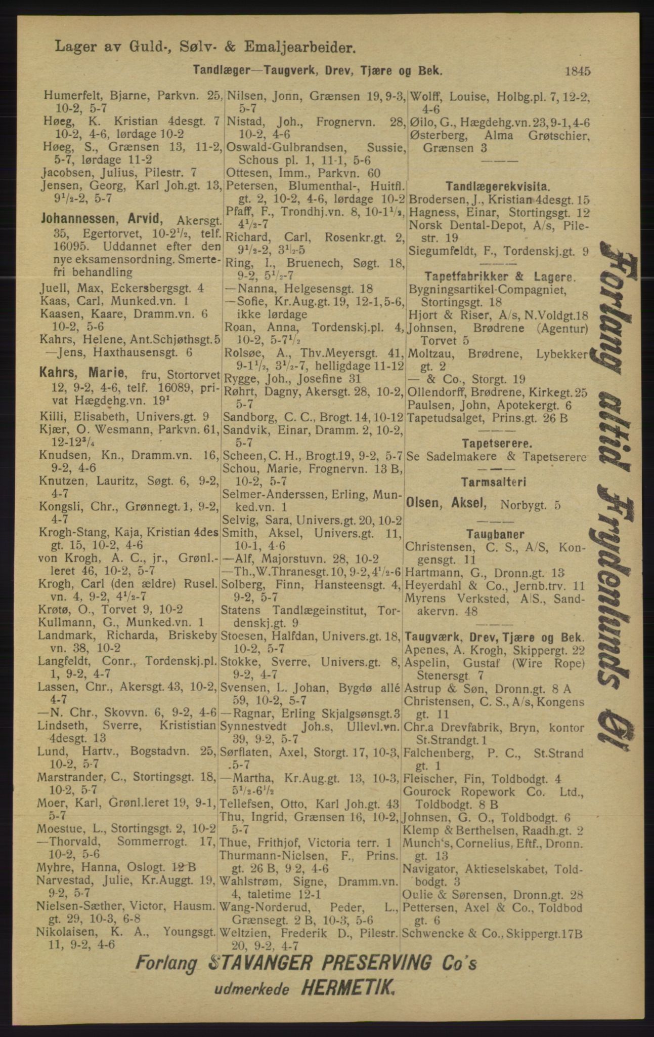 Kristiania/Oslo adressebok, PUBL/-, 1913, p. 1801