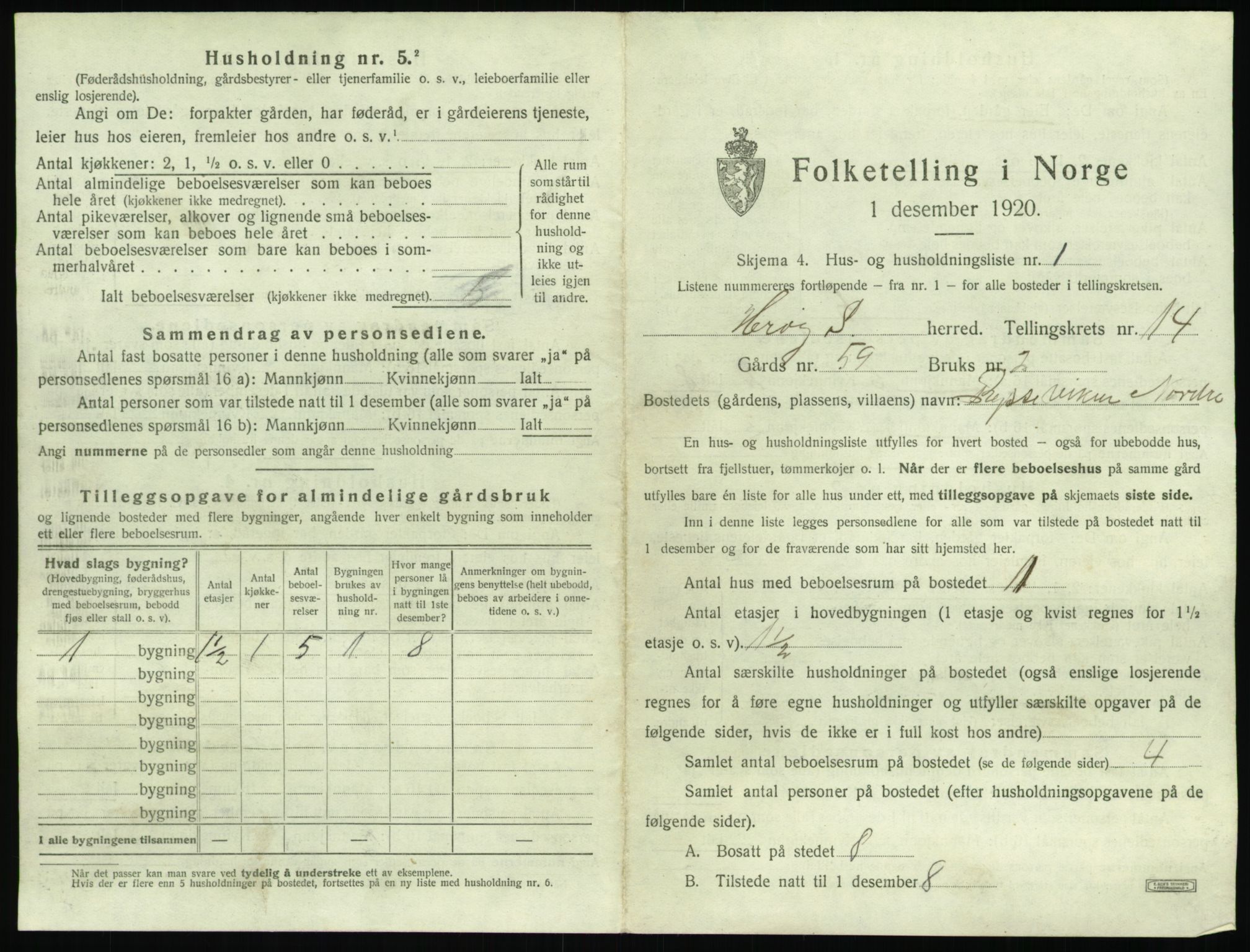 SAT, 1920 census for Herøy (MR), 1920, p. 1097