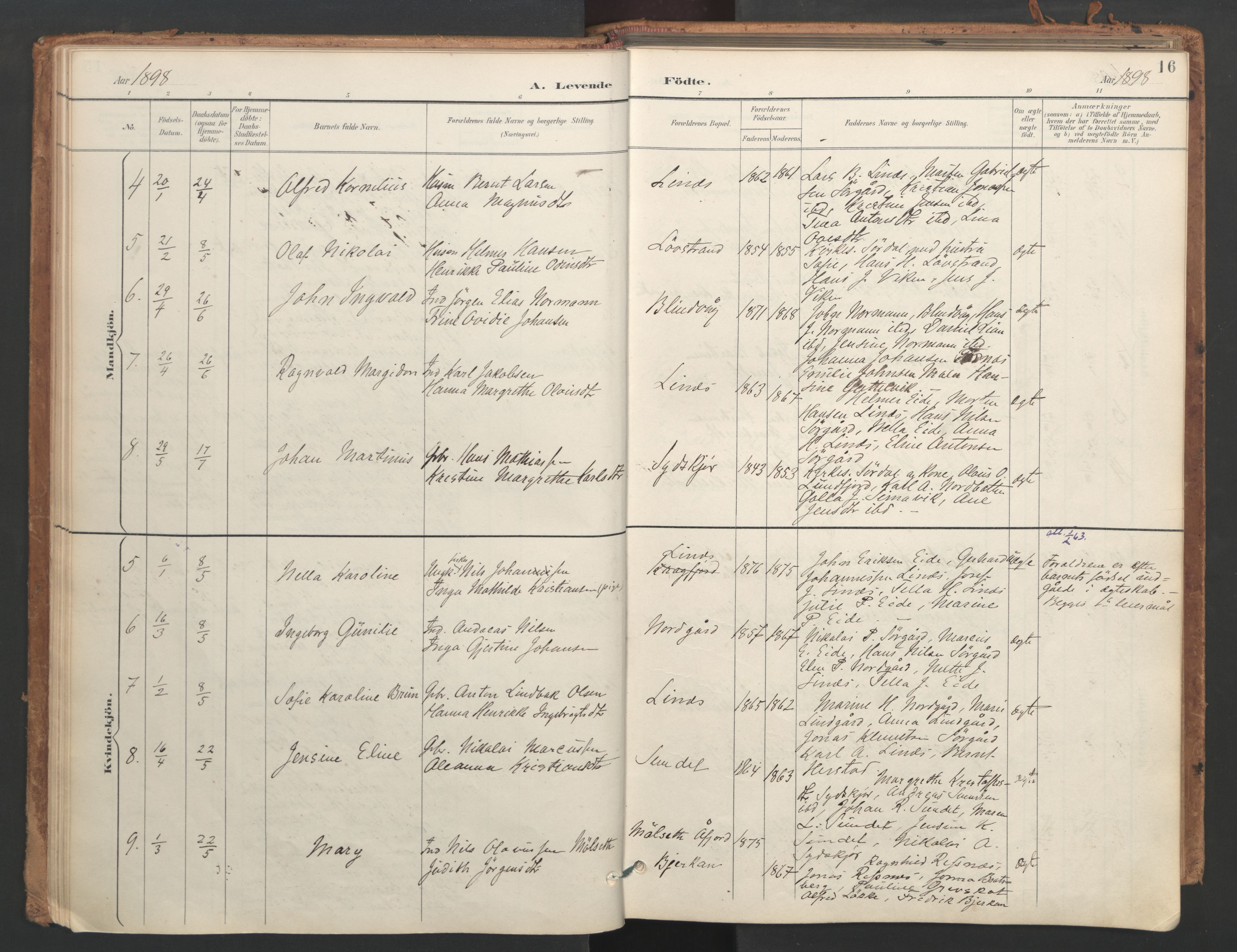 Ministerialprotokoller, klokkerbøker og fødselsregistre - Sør-Trøndelag, SAT/A-1456/656/L0693: Parish register (official) no. 656A02, 1894-1913, p. 16