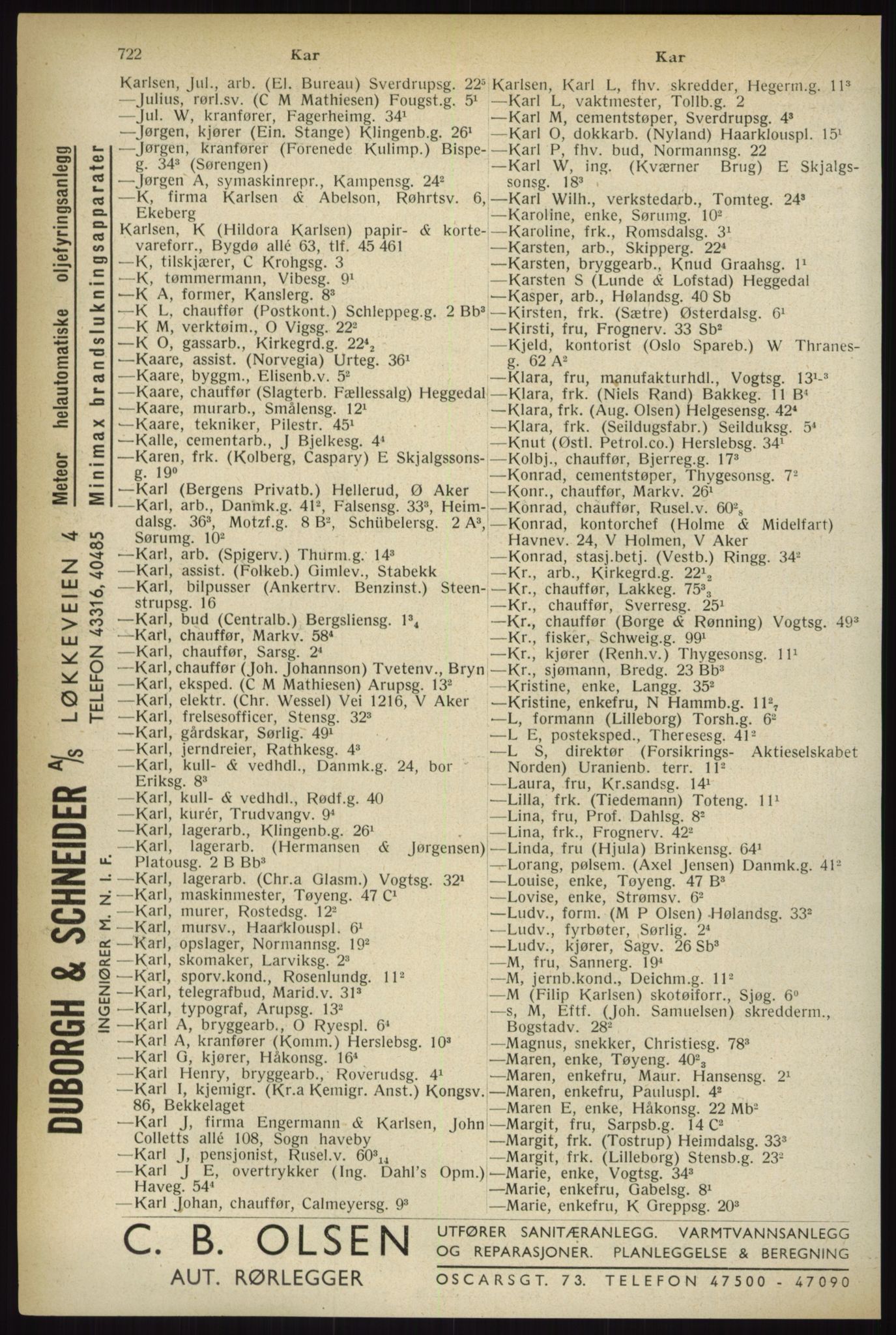 Kristiania/Oslo adressebok, PUBL/-, 1933, p. 722