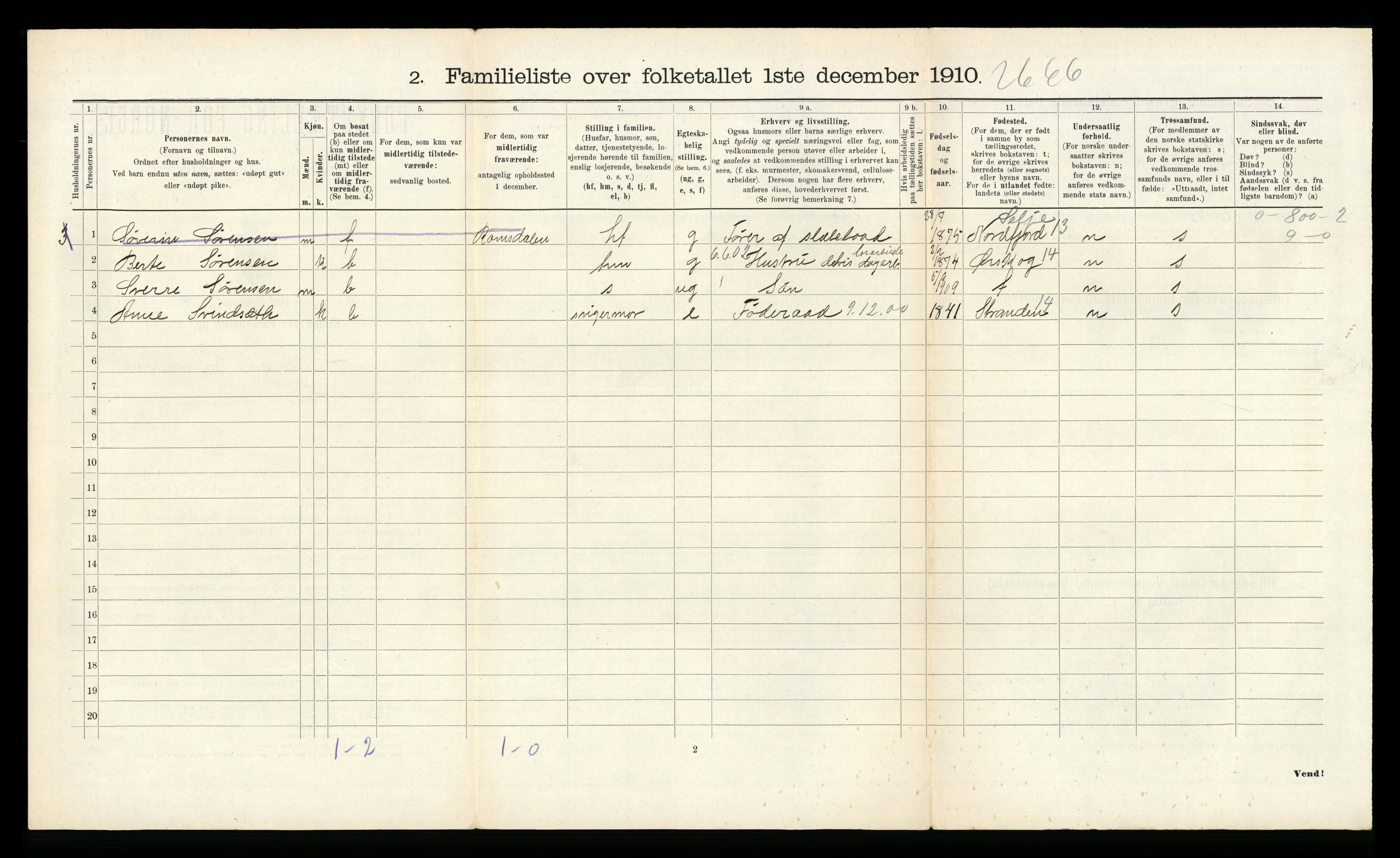 RA, 1910 census for Ålesund, 1910, p. 1452