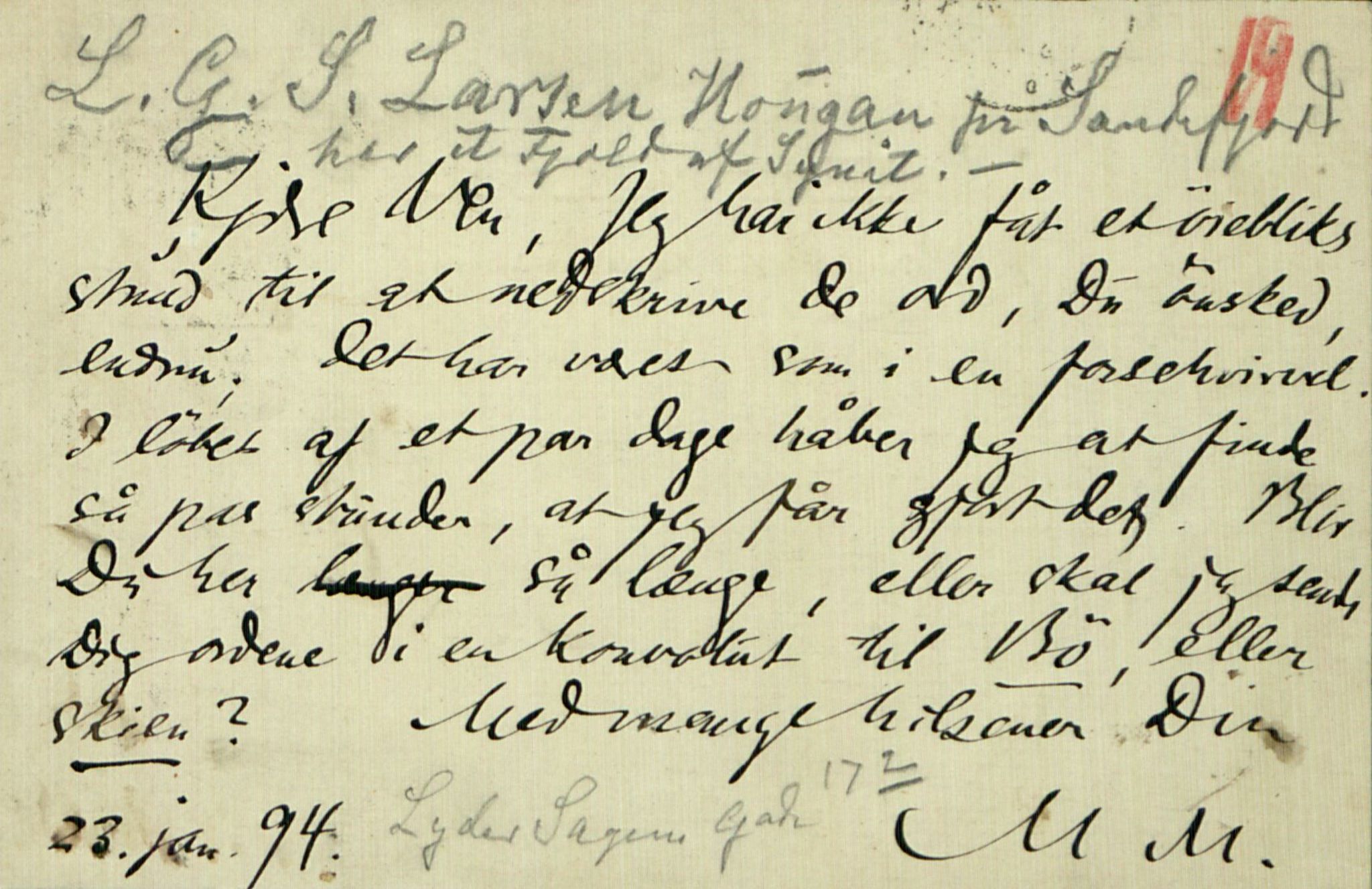 Rikard Berge, TEMU/TGM-A-1003/F/L0016/0019: 529-550 / 547 Brev til Halvor N. Tvedten. Personlige brev, 1878-1897, p. 19