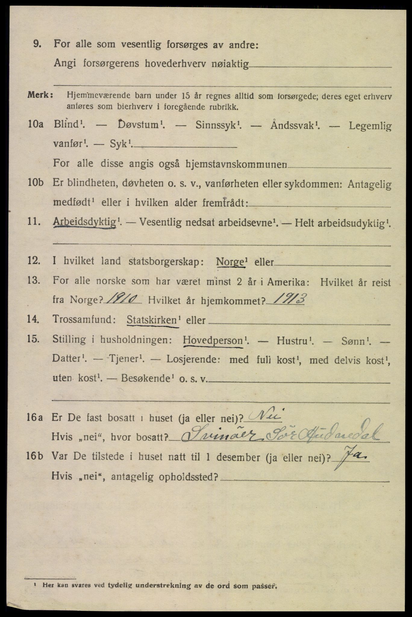 SAK, 1920 census for Spangereid, 1920, p. 1436