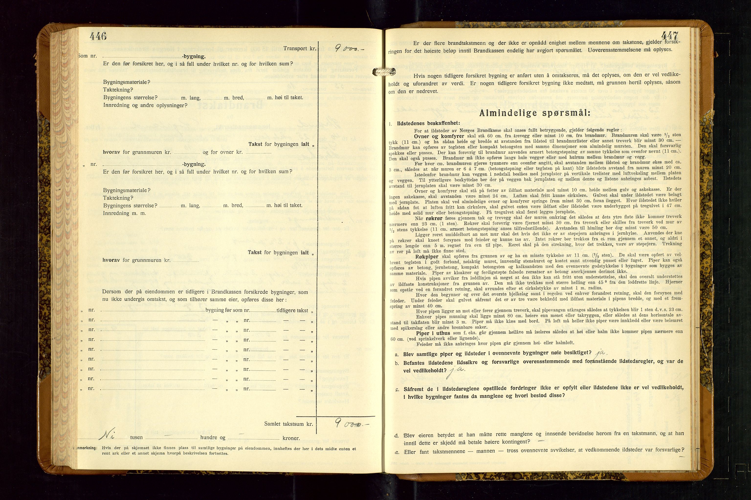 Strand og Forsand lensmannskontor, AV/SAST-A-100451/Gob/L0001: Branntakstprotokoll, 1935-1942, p. 446-447