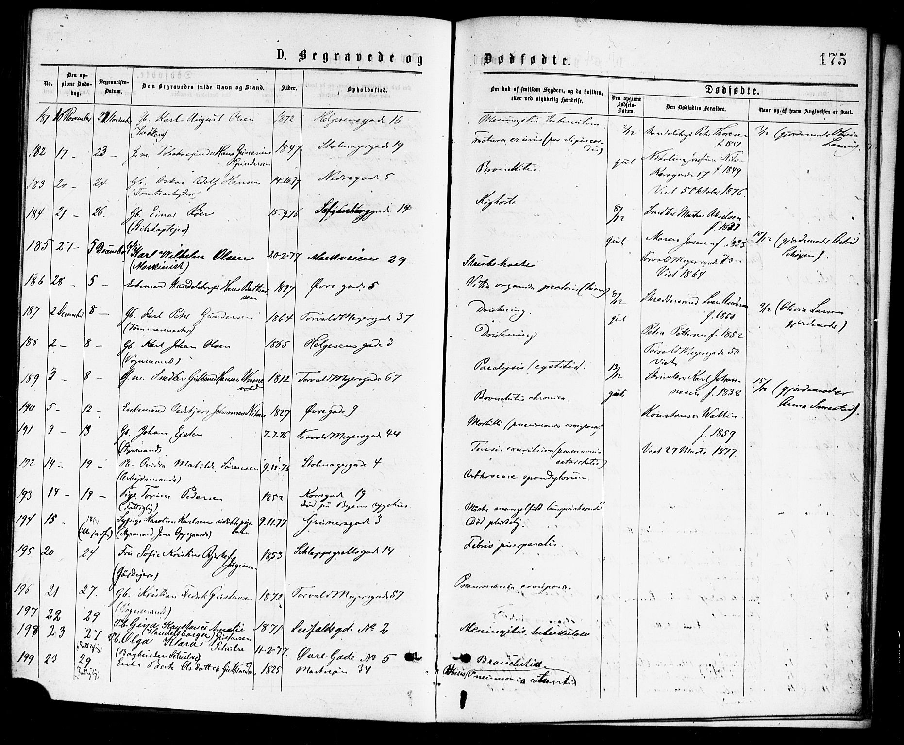 Paulus prestekontor Kirkebøker, AV/SAO-A-10871/F/Fa/L0001: Parish register (official) no. 1, 1875-1878, p. 175