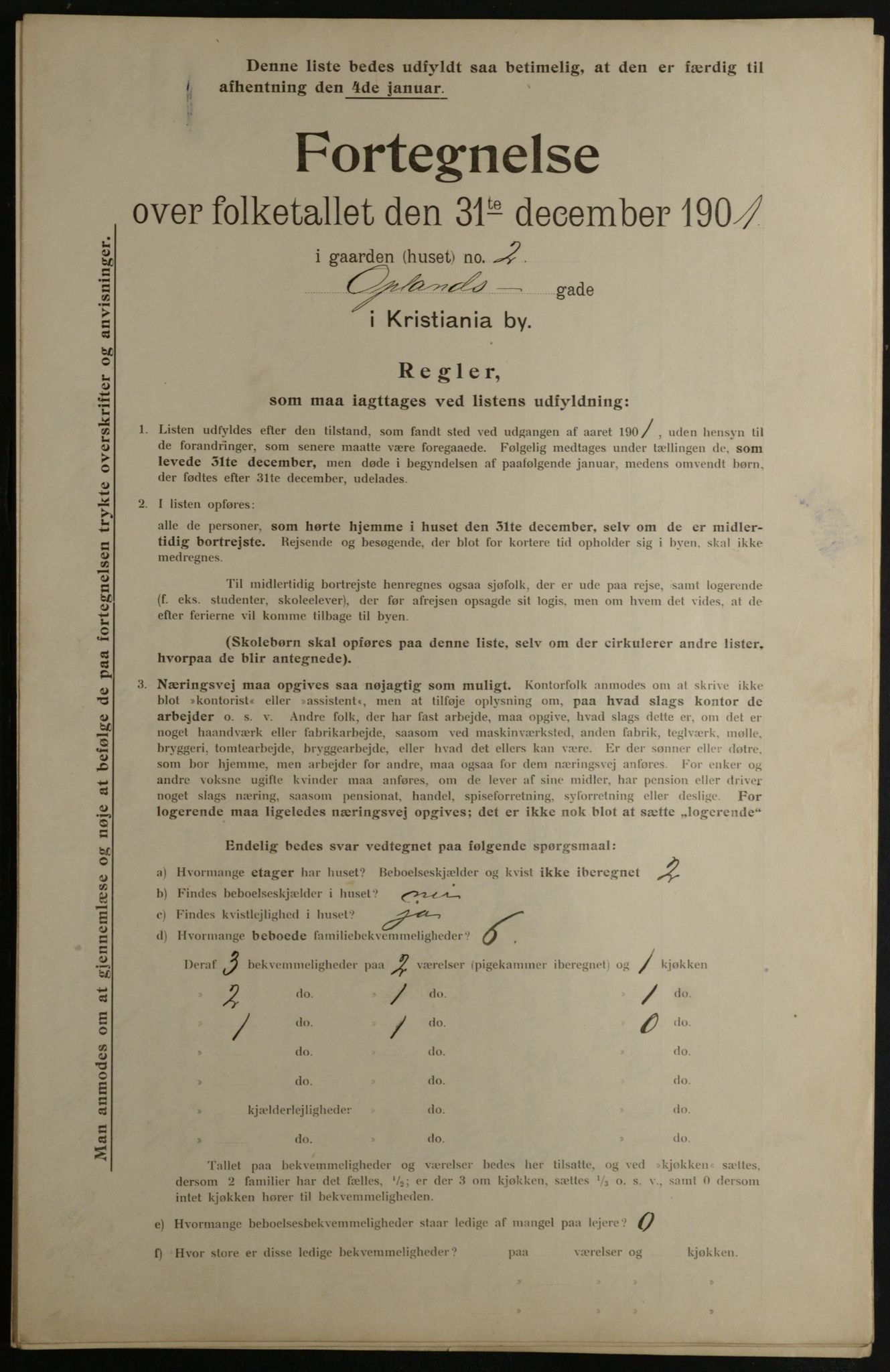 OBA, Municipal Census 1901 for Kristiania, 1901, p. 11592