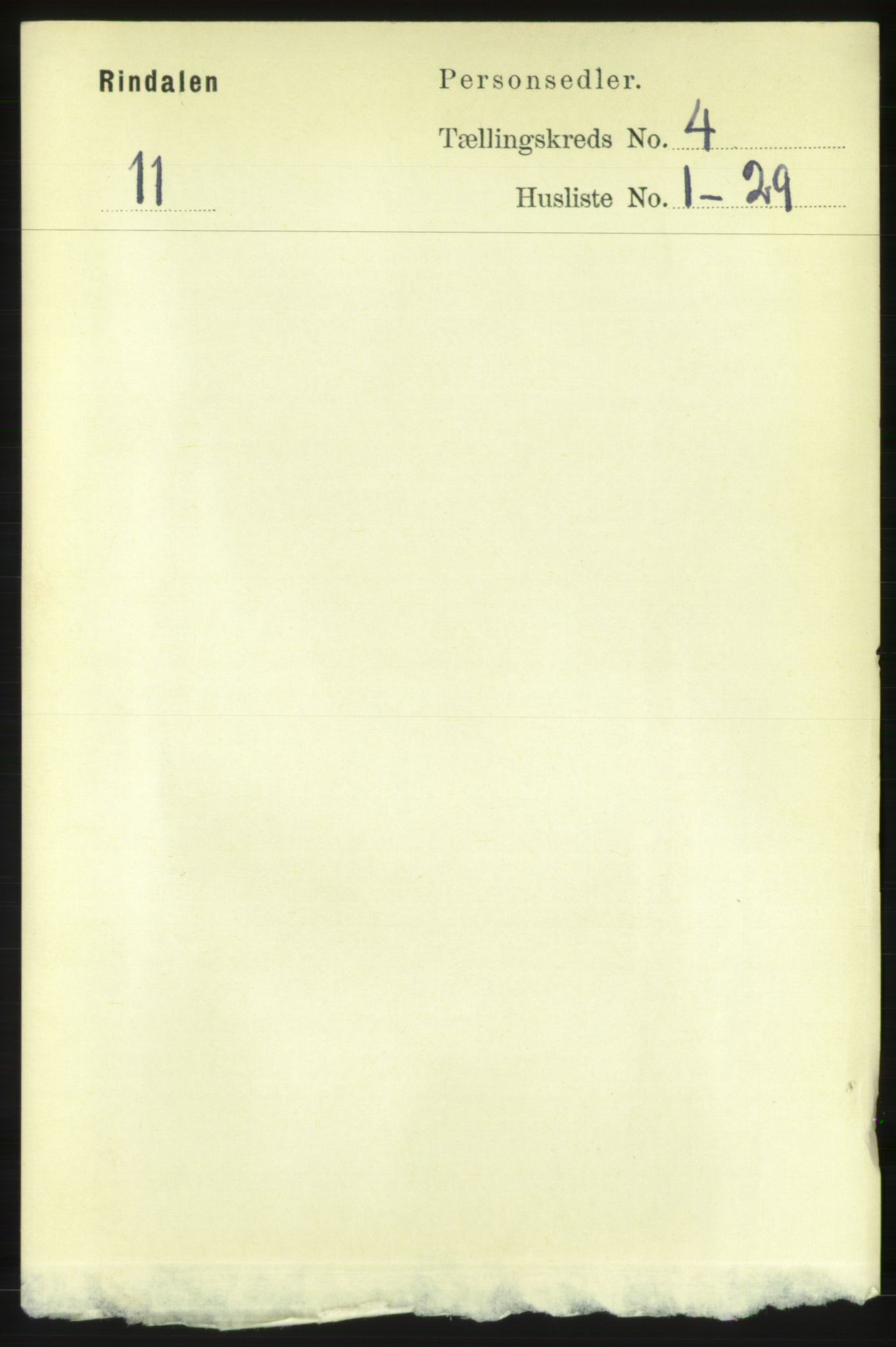 RA, 1891 census for 1567 Rindal, 1891, p. 1203