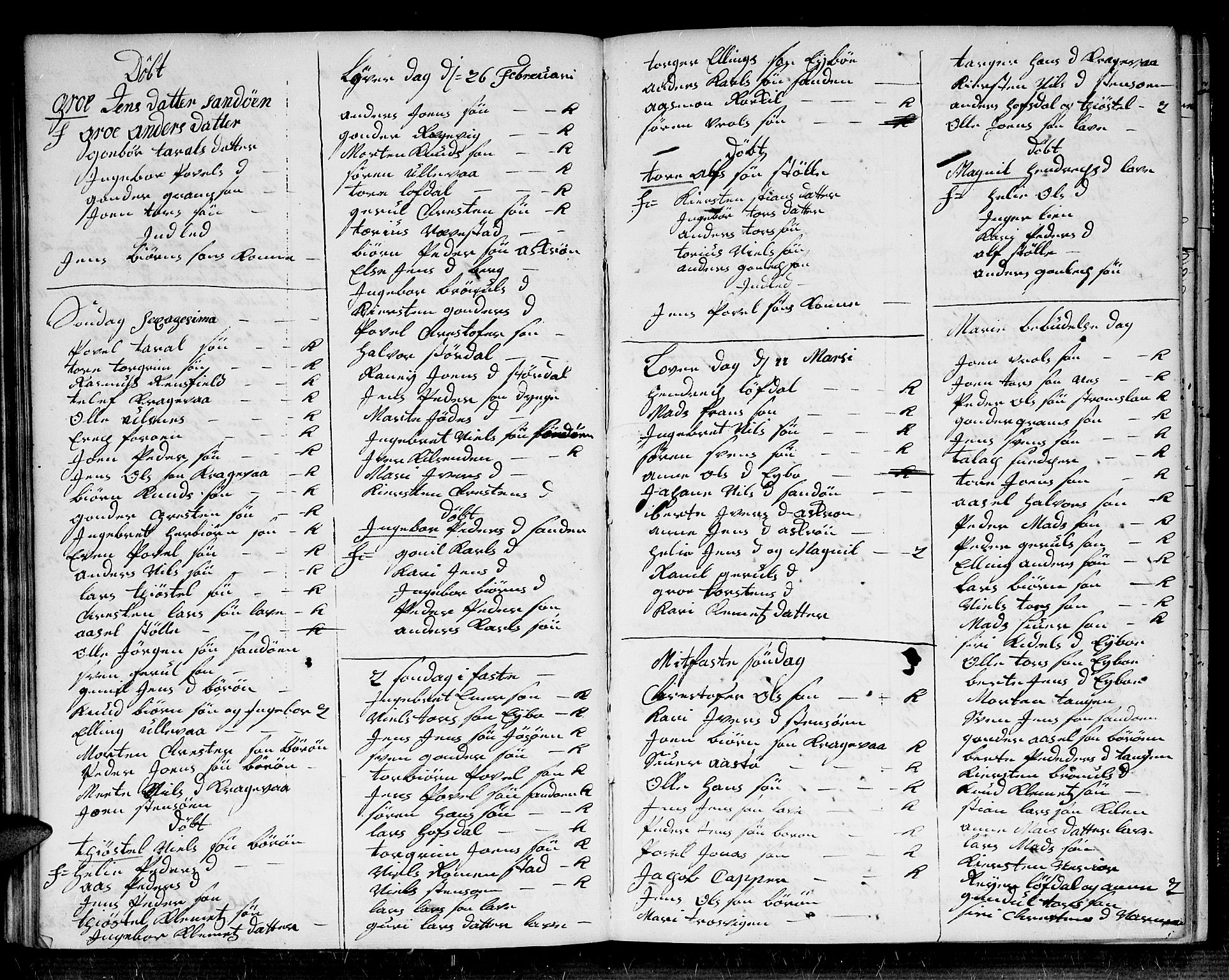 Dypvåg sokneprestkontor, AV/SAK-1111-0007/F/Fb/Fba/L0006: Parish register (copy) no. B 6, 1746-1762, p. 42