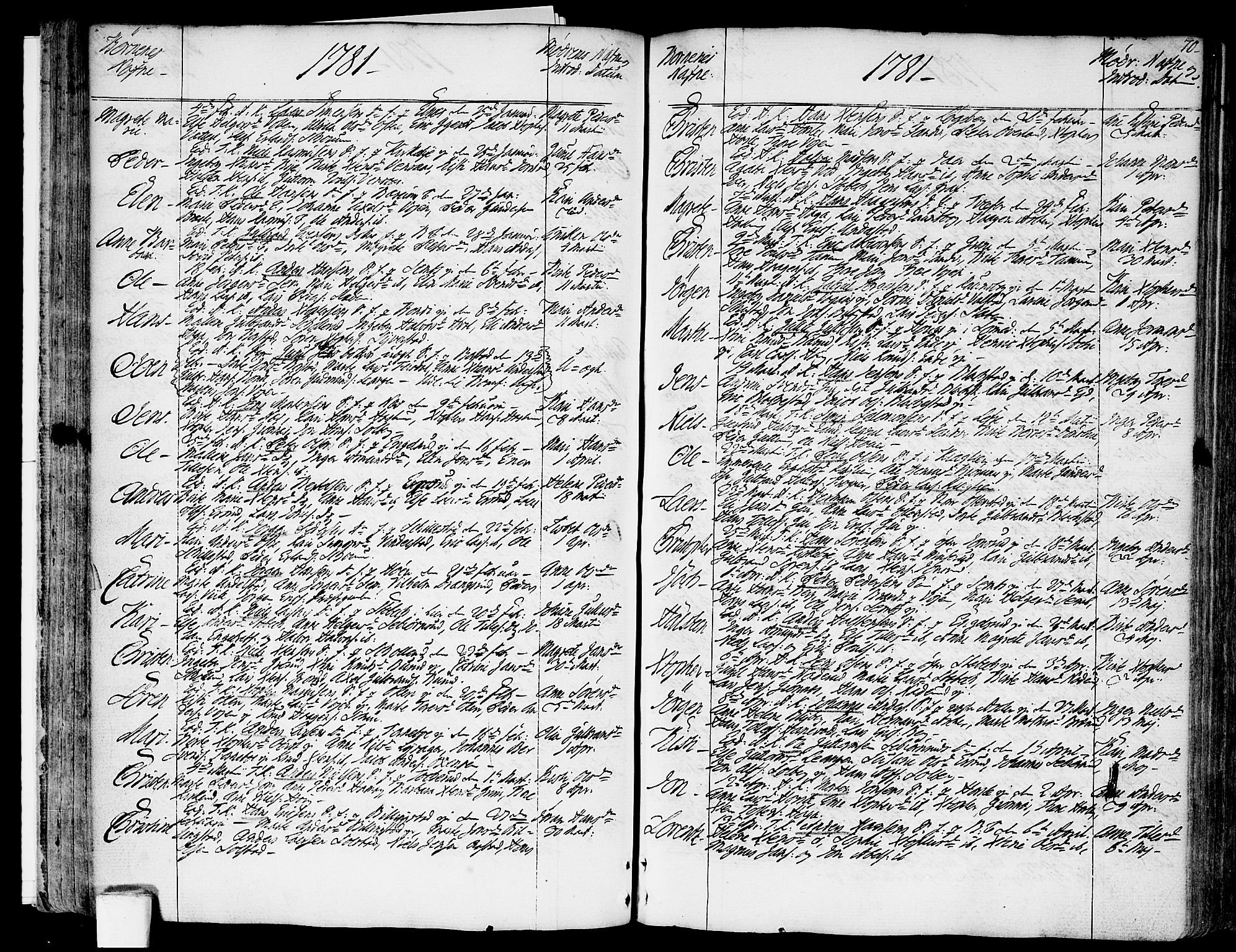Asker prestekontor Kirkebøker, SAO/A-10256a/F/Fa/L0003: Parish register (official) no. I 3, 1767-1807, p. 70