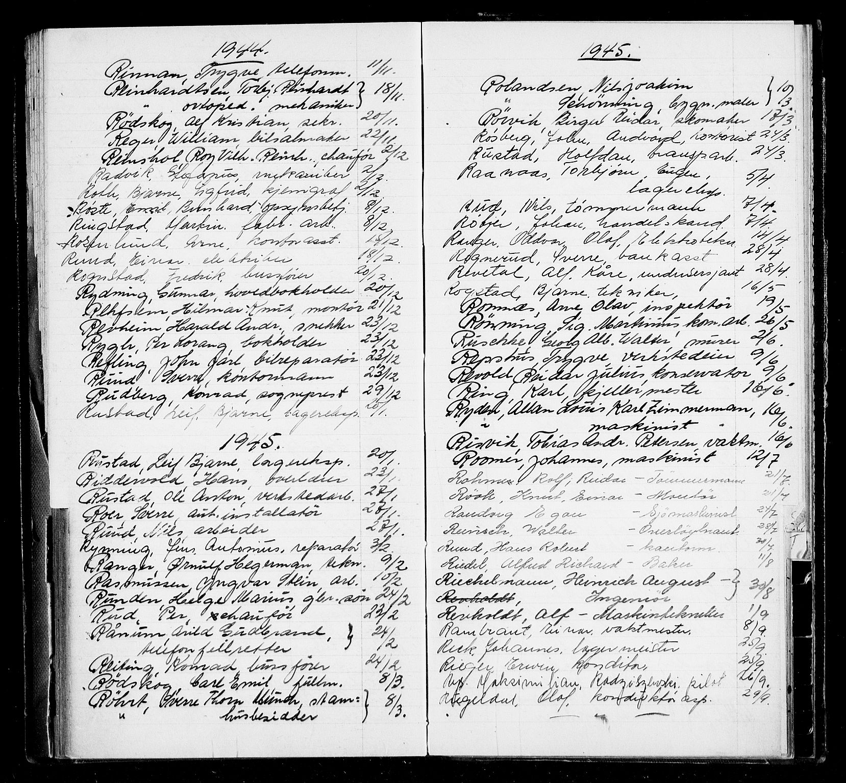 Oslo byfogd avd. I, AV/SAO-A-10220/L/La/L0006: Vigselsregister, 1943-1946, p. 107