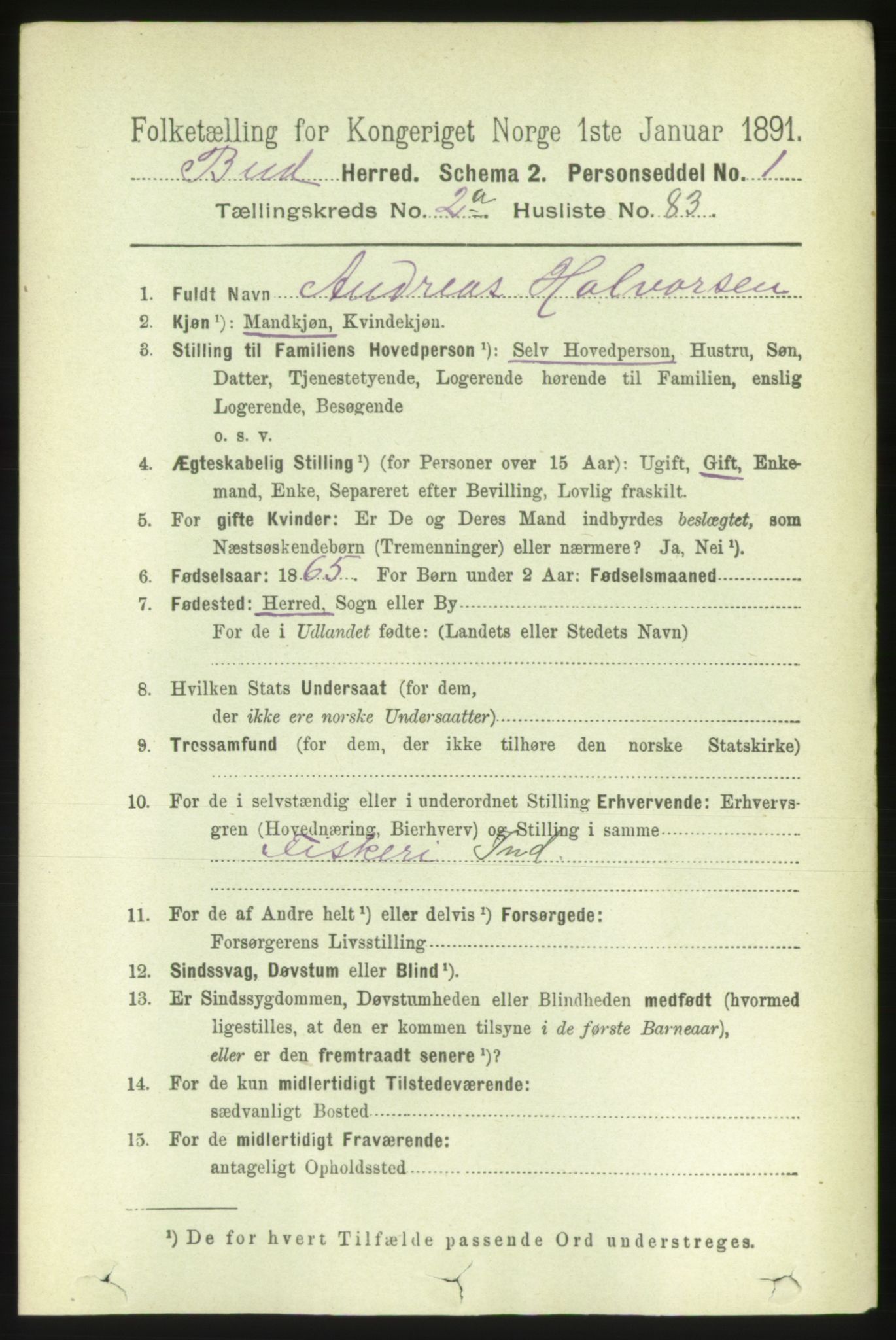 RA, 1891 census for 1549 Bud, 1891, p. 1183