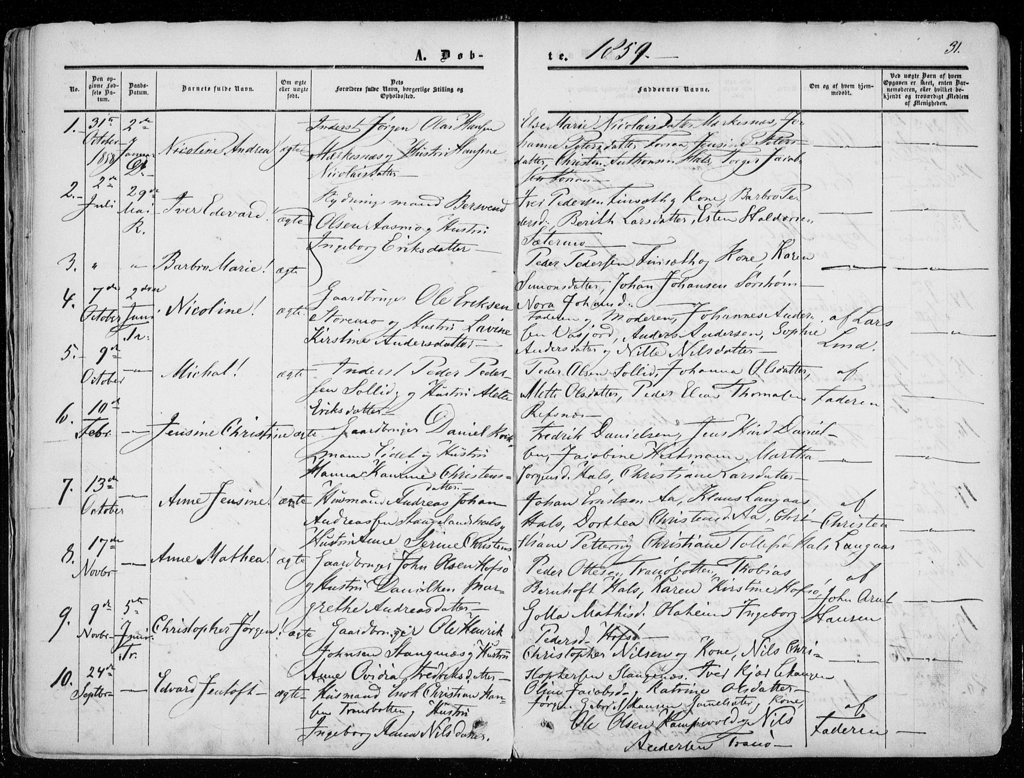 Tranøy sokneprestkontor, SATØ/S-1313/I/Ia/Iaa/L0007kirke: Parish register (official) no. 7, 1856-1866, p. 31