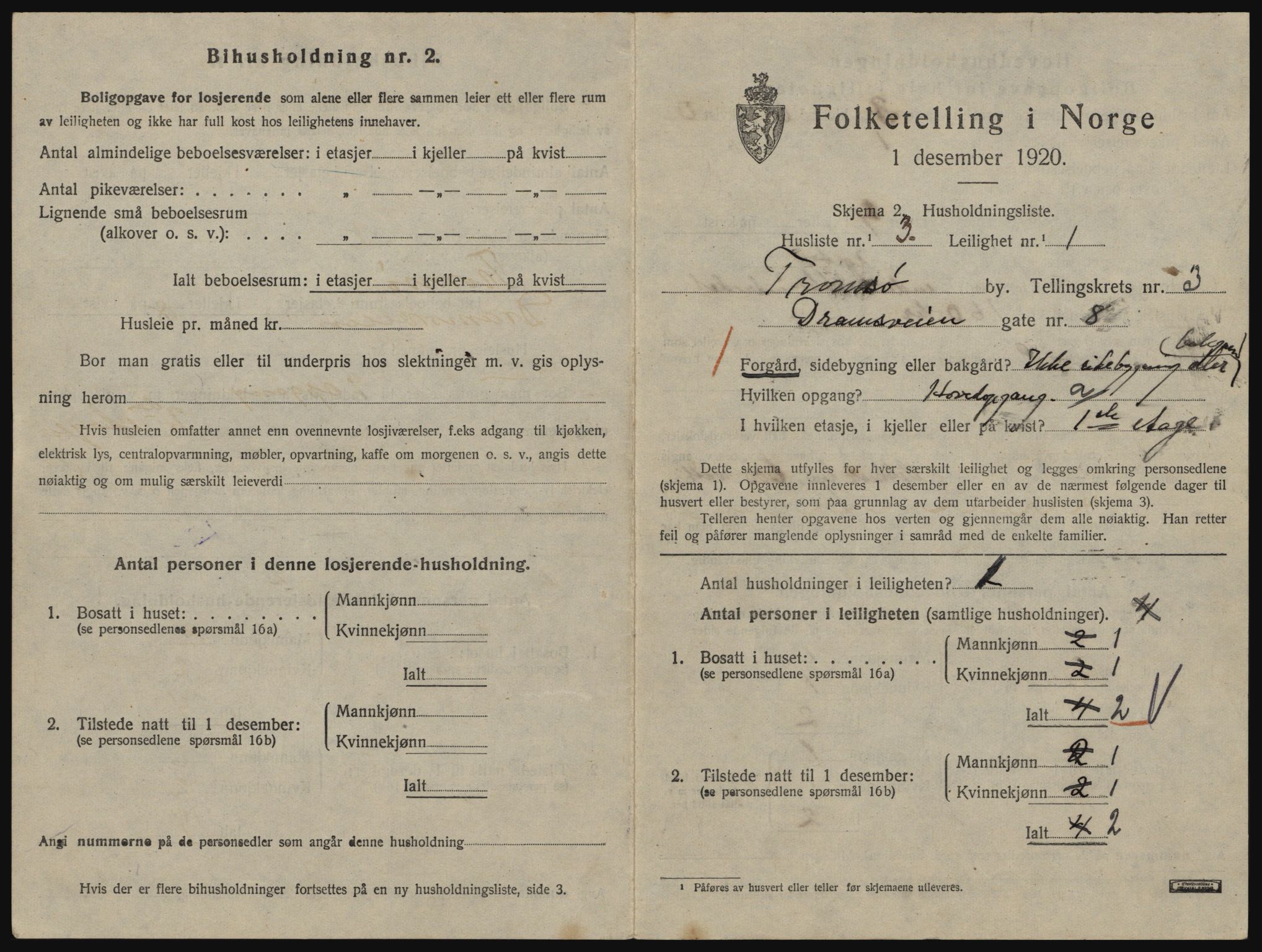 SATØ, 1920 census for Tromsø, 1920, p. 3121