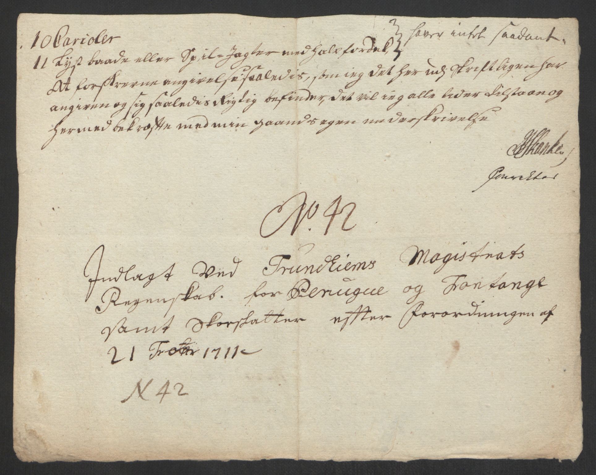 Rentekammeret inntil 1814, Reviderte regnskaper, Byregnskaper, AV/RA-EA-4066/R/Rs/L0507: [S3] Kontribusjonsregnskap, 1699-1711, p. 570