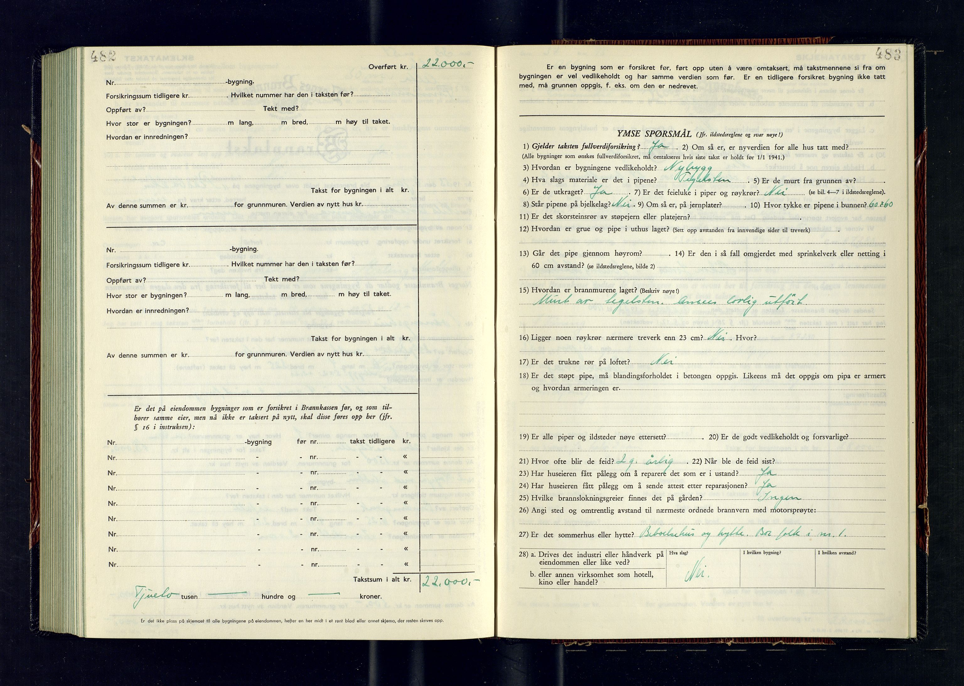 Alta lensmannskontor, AV/SATØ-S-1165/O/Ob/L0184: Branntakstprotokoll, 1950-1953, p. 482-483