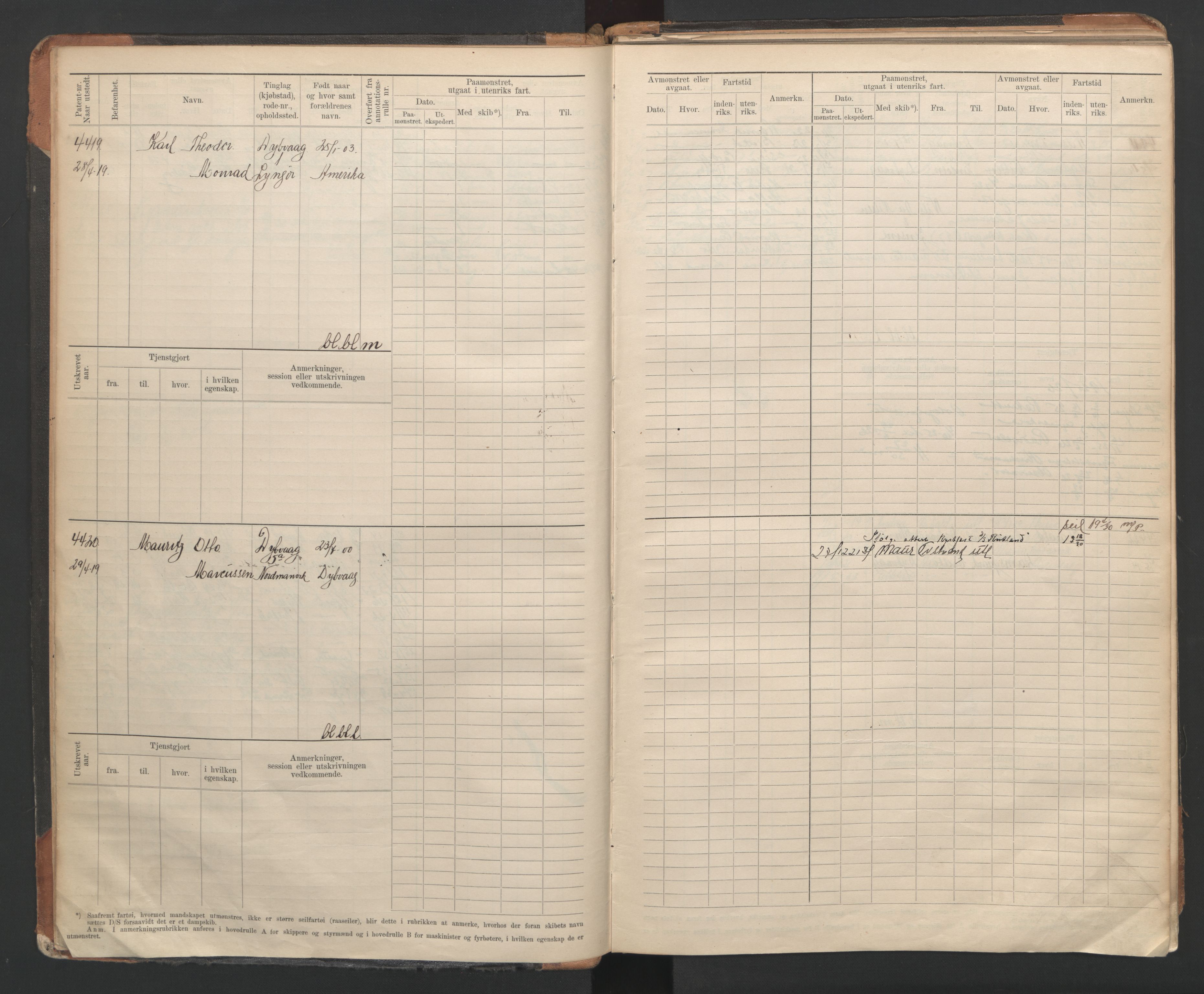 Tvedestrand mønstringskrets, AV/SAK-2031-0011/F/Fb/L0007: Hovedrulle A nr 4410-4803, R-8, 1912-1948, p. 8