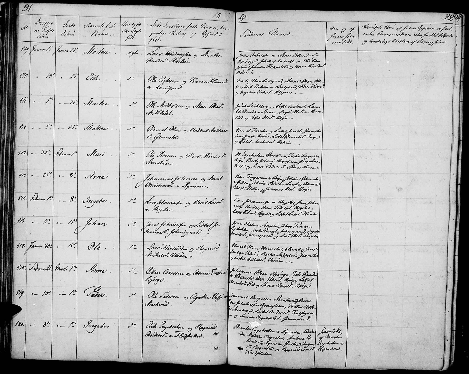 Øyer prestekontor, SAH/PREST-084/H/Ha/Haa/L0004: Parish register (official) no. 4, 1824-1841, p. 91-92