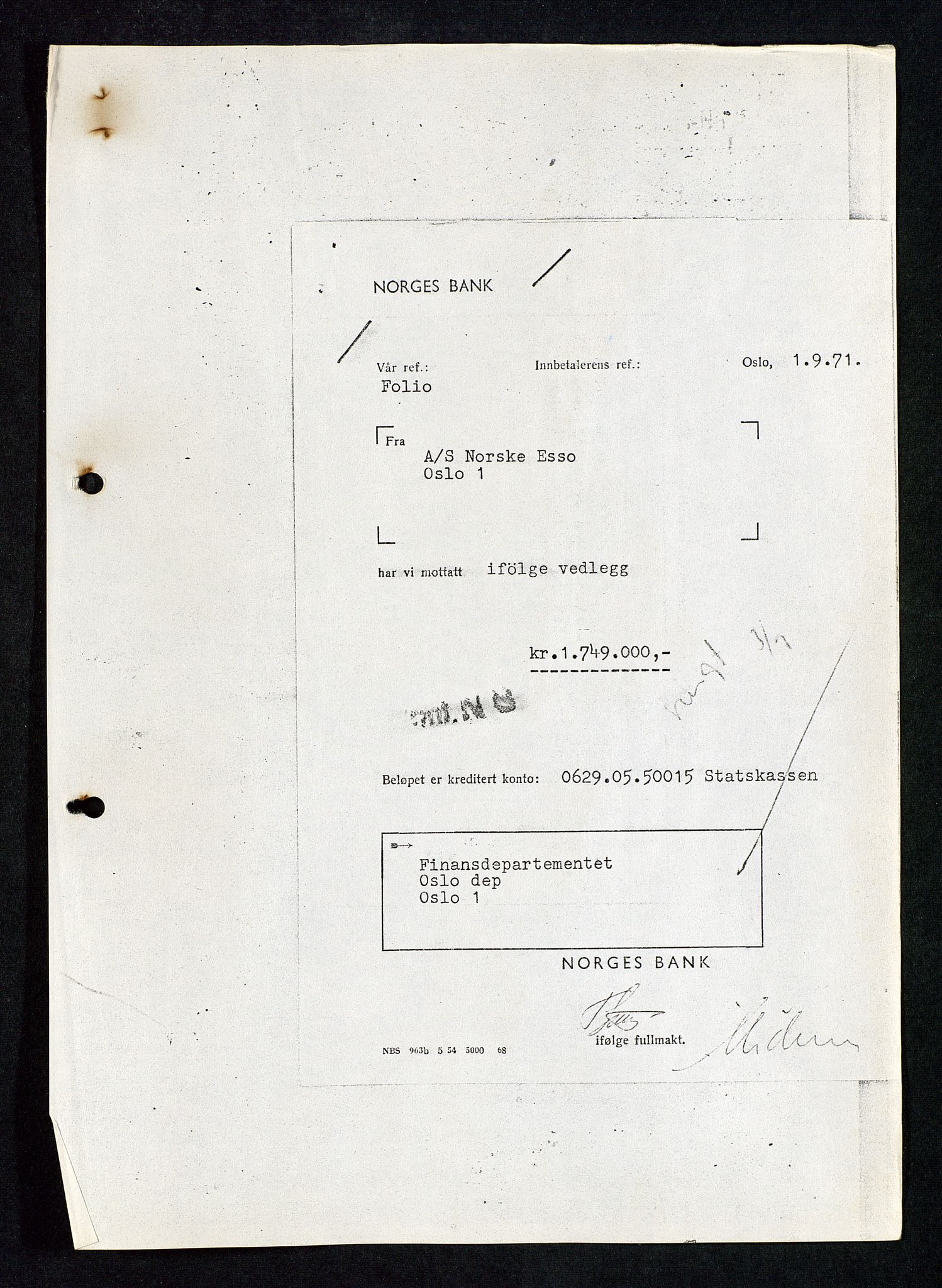 Industridepartementet, Oljekontoret, AV/SAST-A-101348/Da/L0004: Arkivnøkkel 711 - 712 Utvinningstillatelser, 1970-1971, p. 40