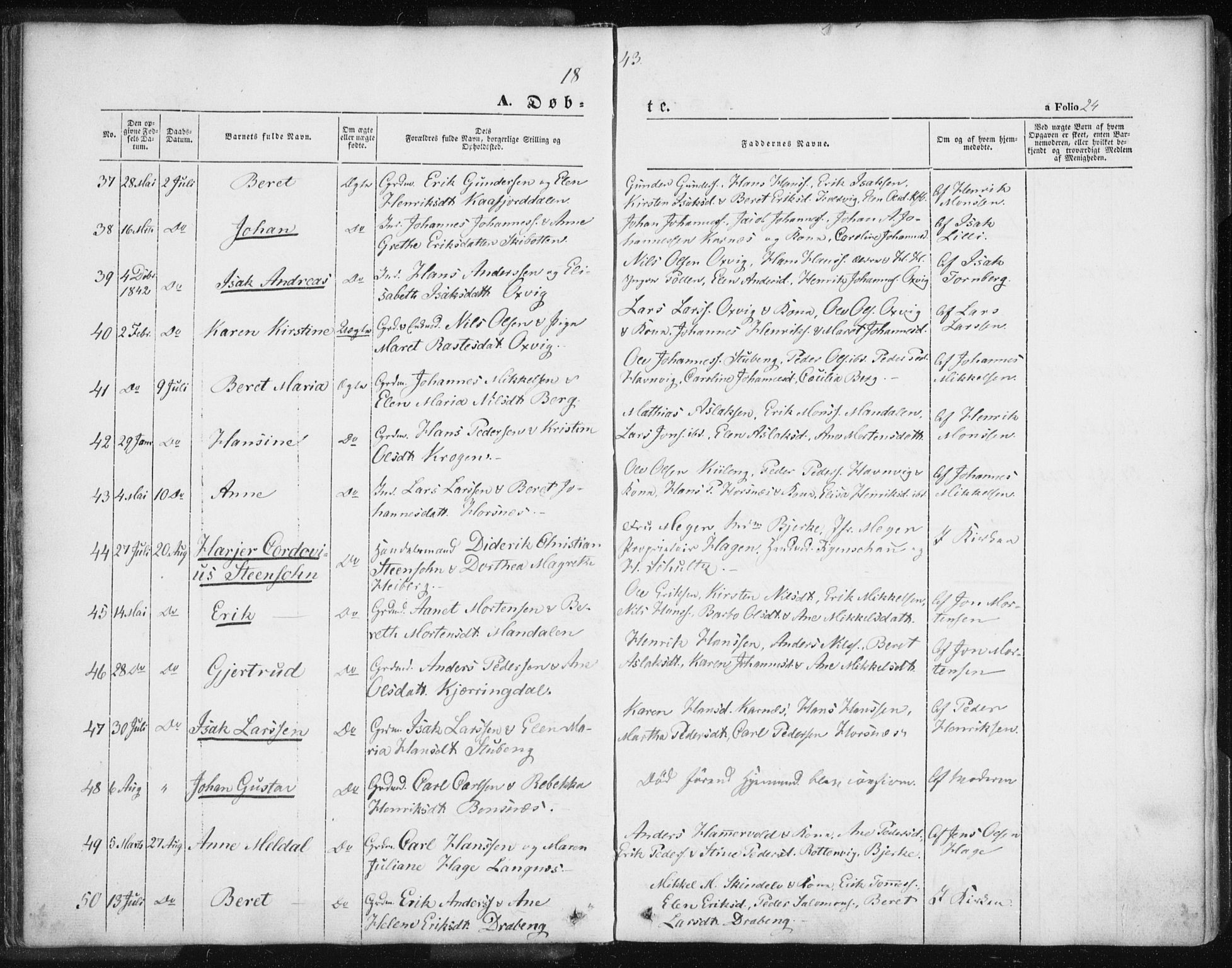 Lyngen sokneprestembete, SATØ/S-1289/H/He/Hea/L0004kirke: Parish register (official) no. 4, 1839-1858, p. 24