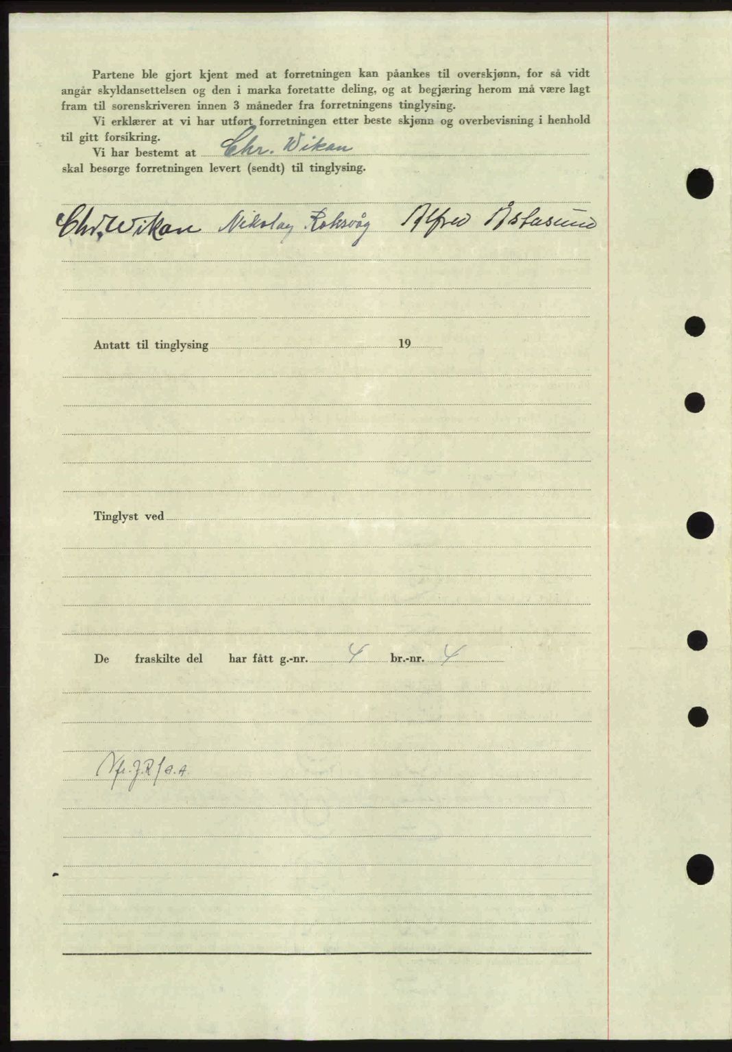 Nordmøre sorenskriveri, AV/SAT-A-4132/1/2/2Ca: Mortgage book no. A100b, 1946-1946, Diary no: : 117/1946