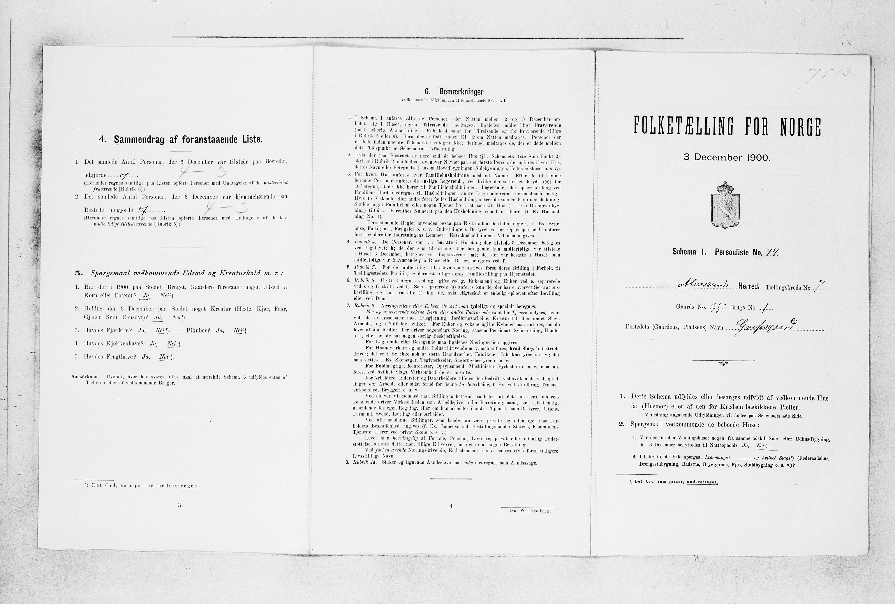 SAB, 1900 census for Alversund, 1900, p. 461