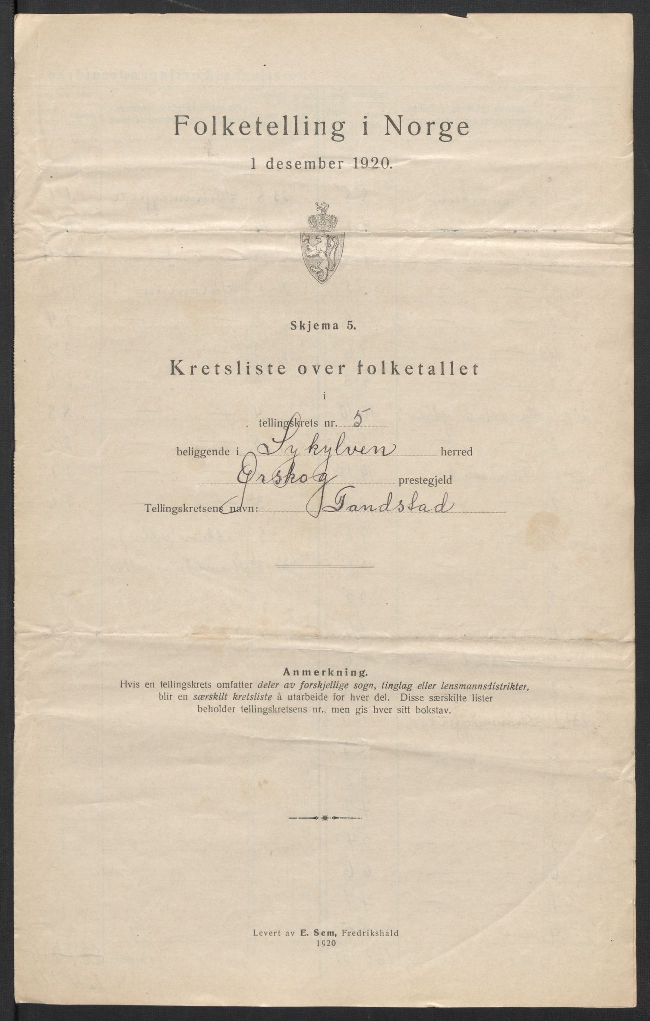 SAT, 1920 census for Sykkylven, 1920, p. 19