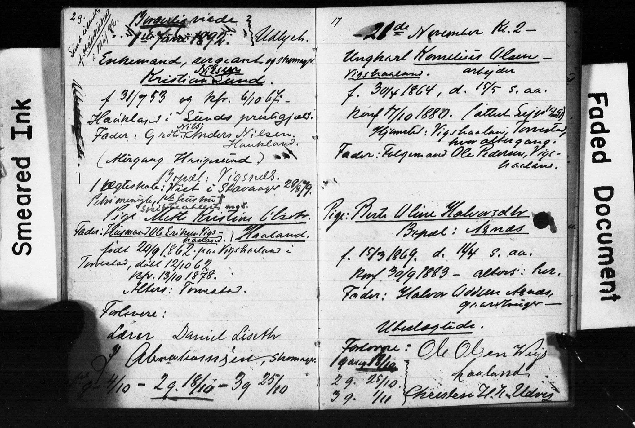 Avaldsnes sokneprestkontor, AV/SAST-A -101851/I/Ie/L0003: Banns register no. IX 3B, 1891-1893