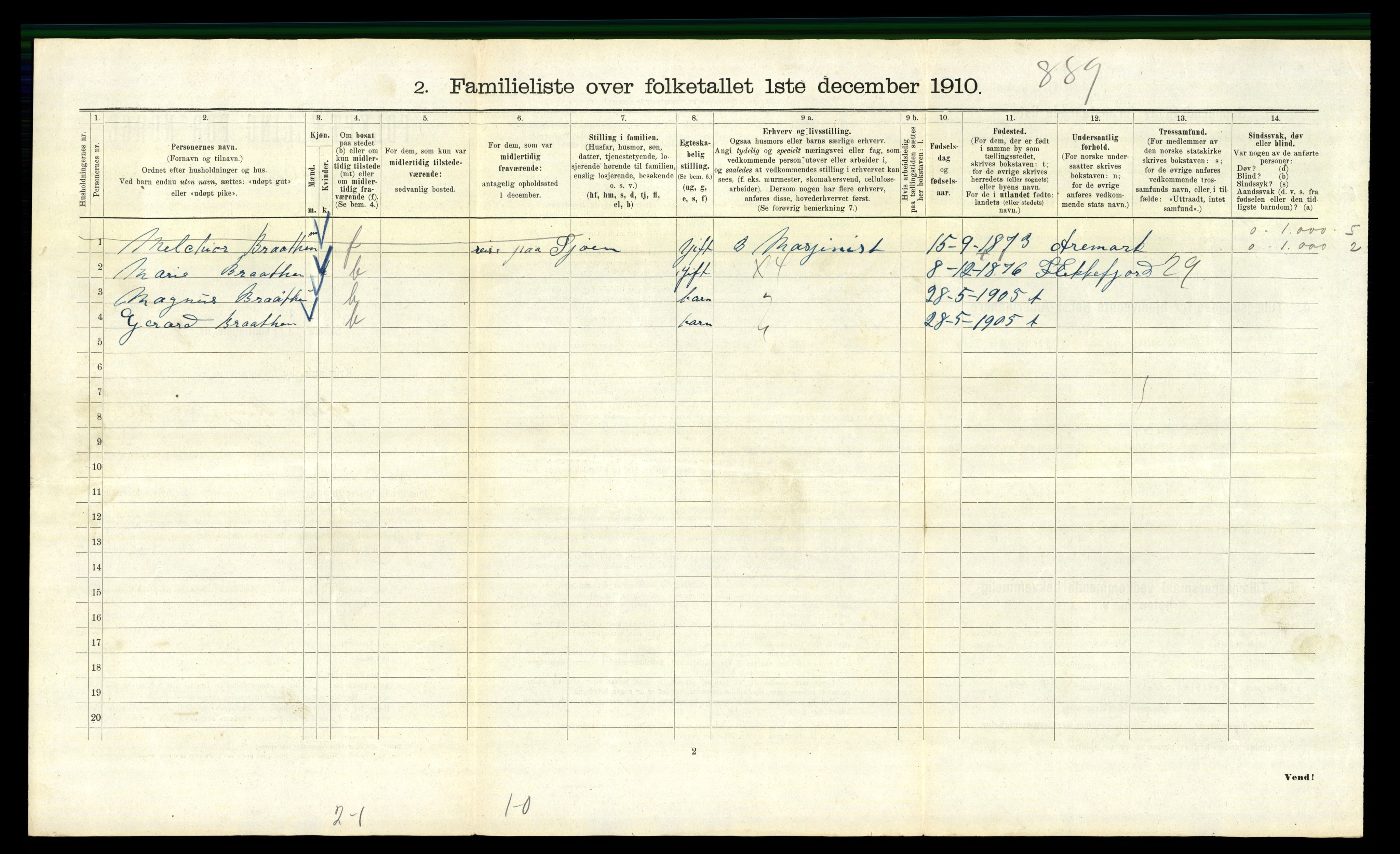 RA, 1910 census for Kristiania, 1910, p. 124896