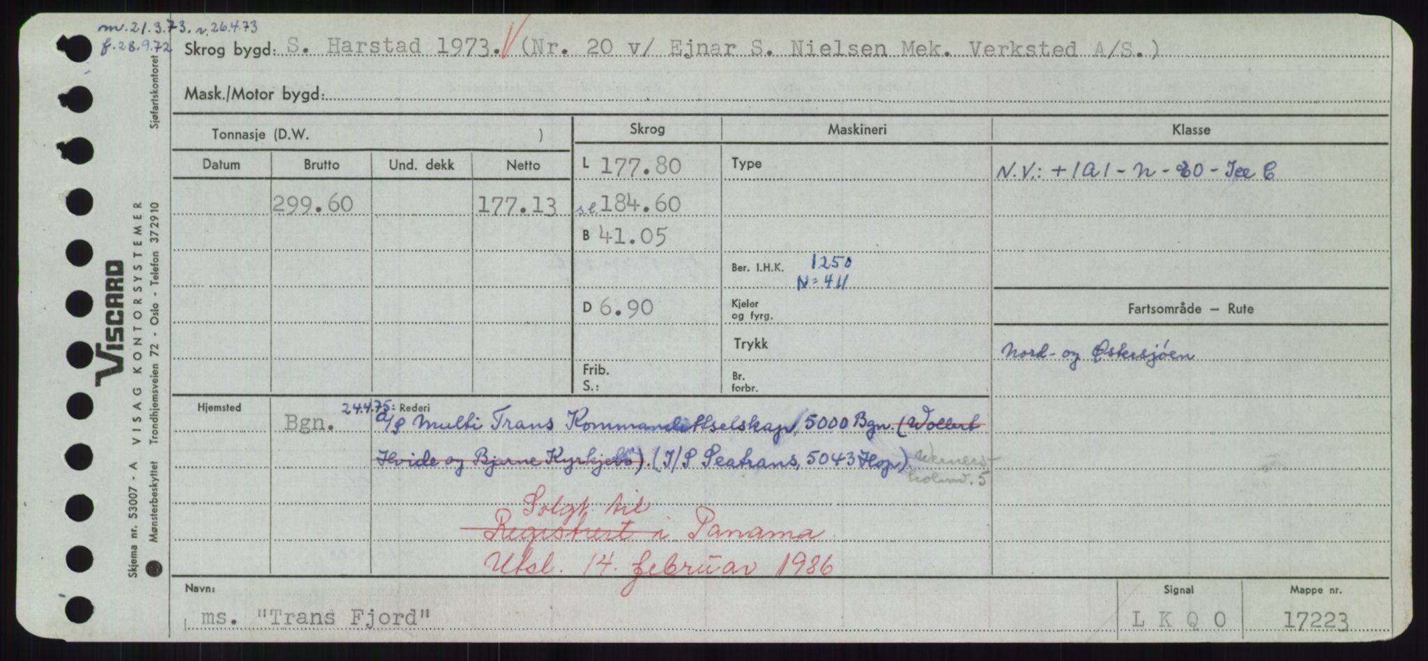 Sjøfartsdirektoratet med forløpere, Skipsmålingen, RA/S-1627/H/Hd/L0039: Fartøy, Ti-Tø, p. 503