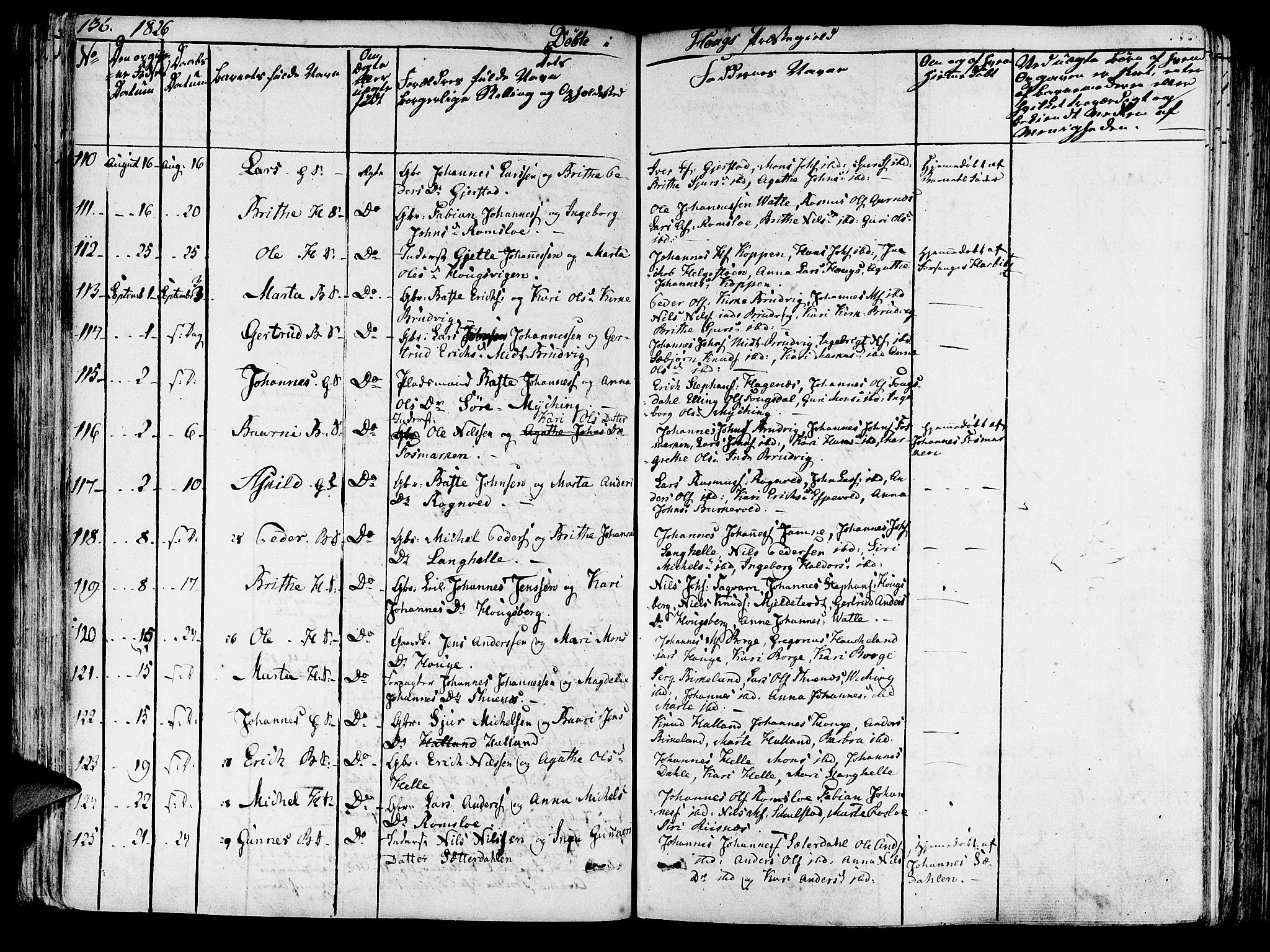 Haus sokneprestembete, SAB/A-75601/H/Haa: Parish register (official) no. A 13, 1821-1827, p. 136