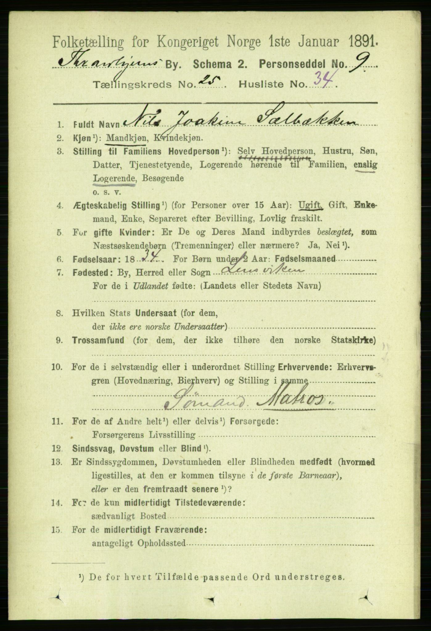 RA, 1891 census for 1601 Trondheim, 1891, p. 19117