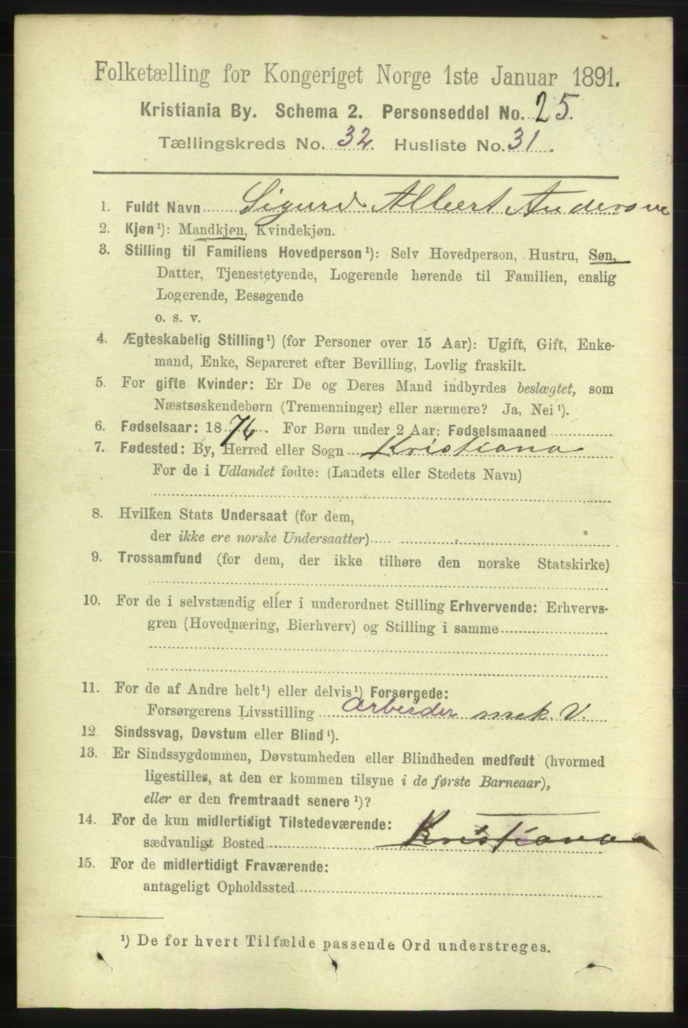 RA, 1891 census for 0301 Kristiania, 1891, p. 17470