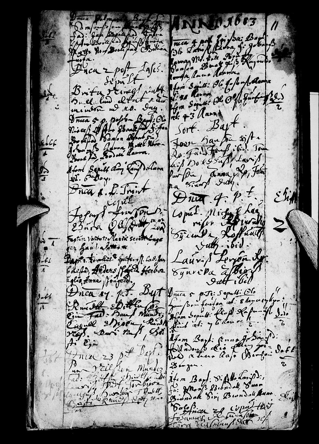 Os sokneprestembete, SAB/A-99929: Parish register (official) no. A 3, 1669-1760, p. 11