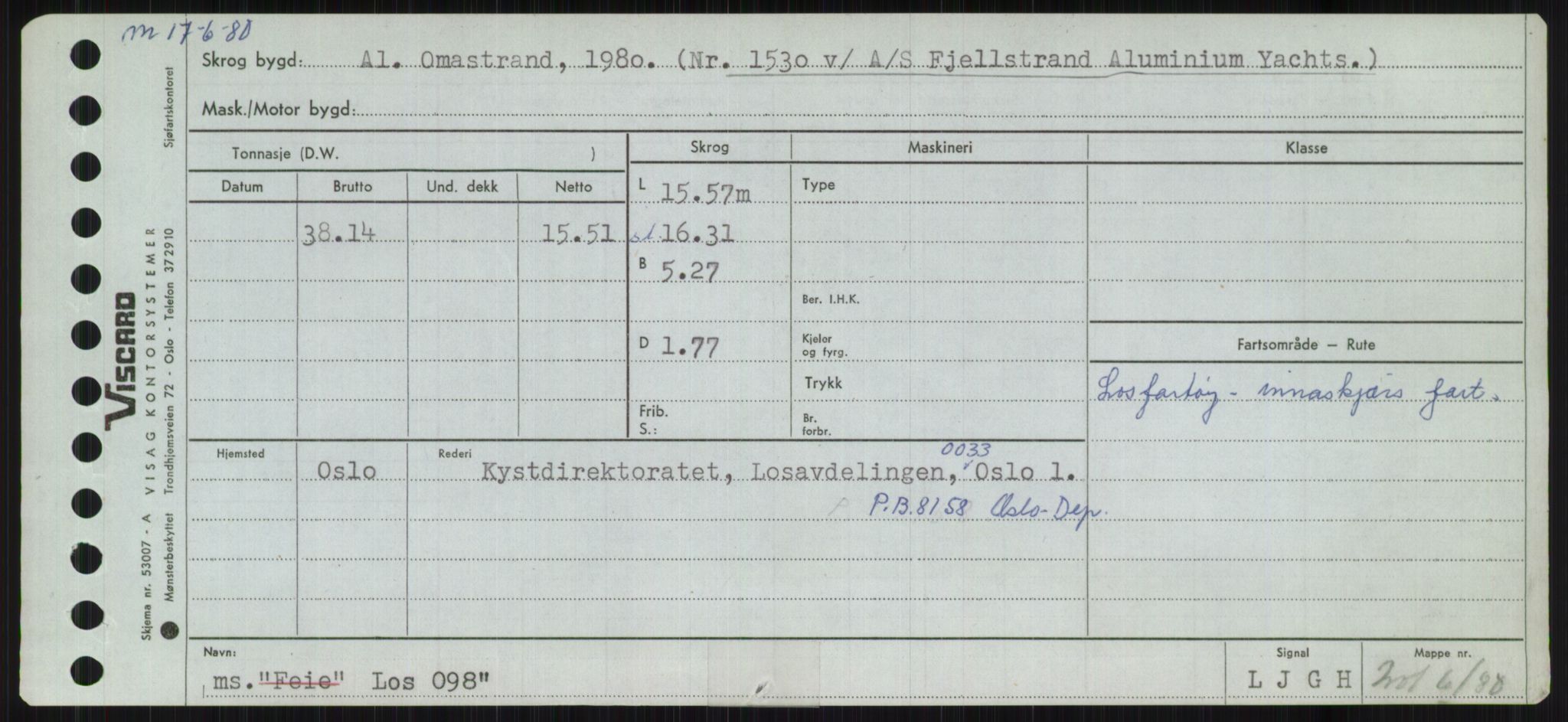 Sjøfartsdirektoratet med forløpere, Skipsmålingen, RA/S-1627/H/Ha/L0003/0002: Fartøy, Hilm-Mar / Fartøy, Kom-Mar, p. 639