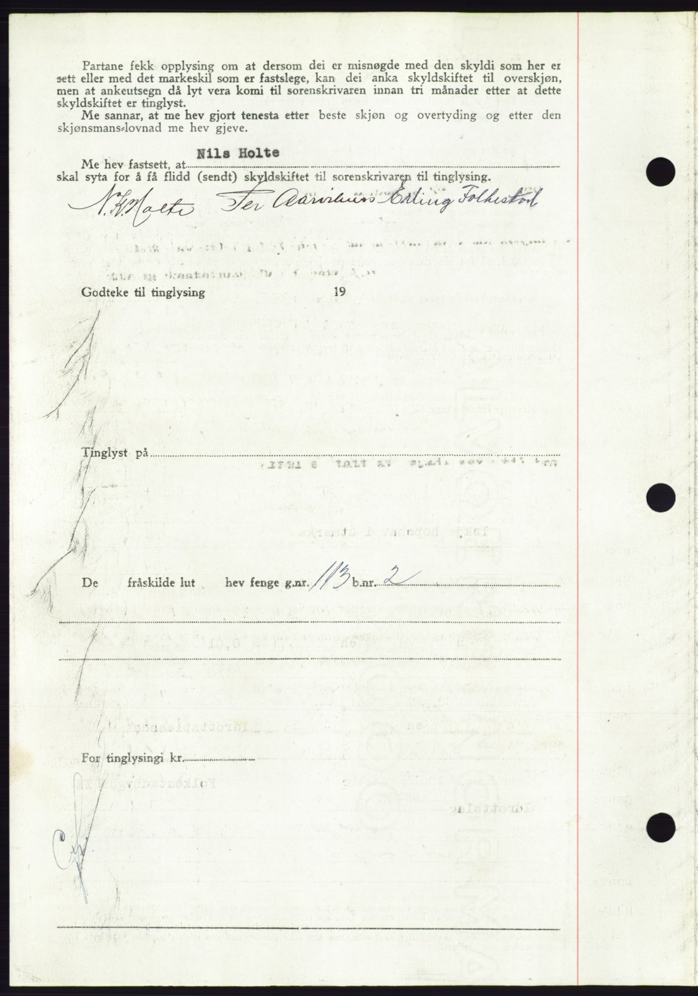 Søre Sunnmøre sorenskriveri, AV/SAT-A-4122/1/2/2C/L0085: Mortgage book no. 11A, 1949-1949, Diary no: : 1898/1949