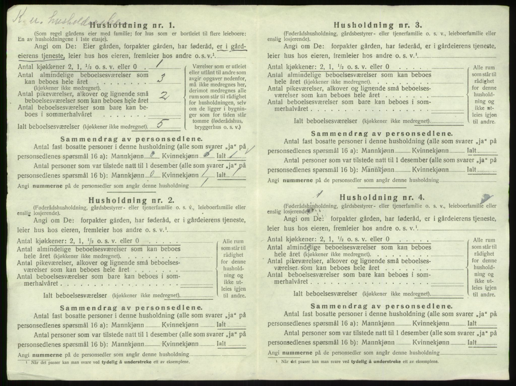 SAB, 1920 census for Hyllestad, 1920, p. 50