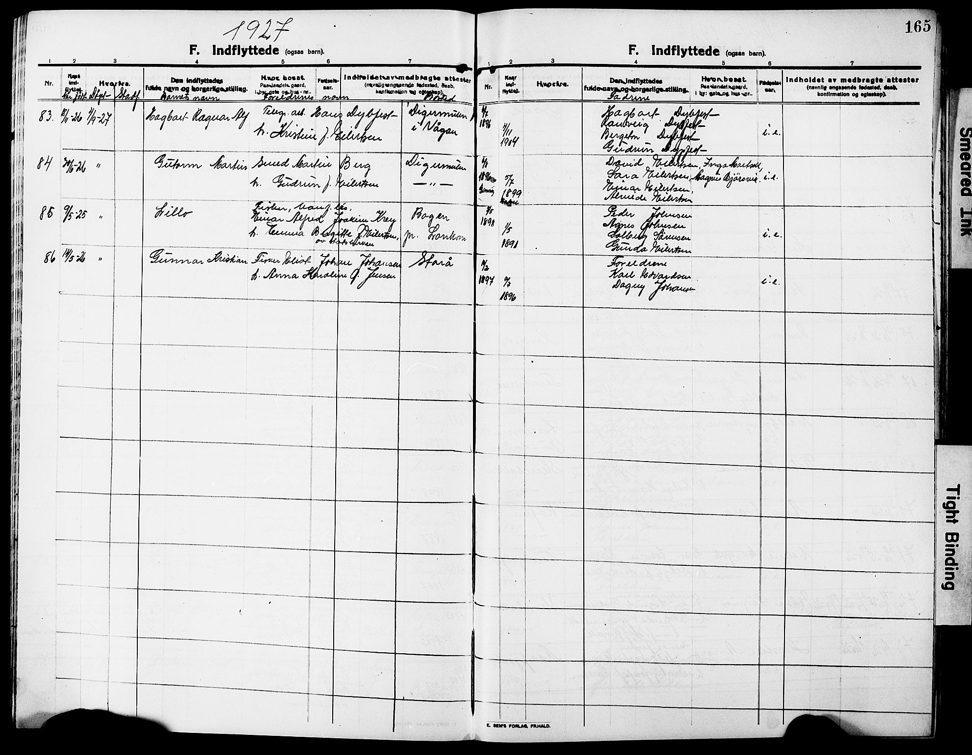 Ministerialprotokoller, klokkerbøker og fødselsregistre - Nordland, AV/SAT-A-1459/888/L1269: Parish register (copy) no. 888C07, 1913-1927, p. 165