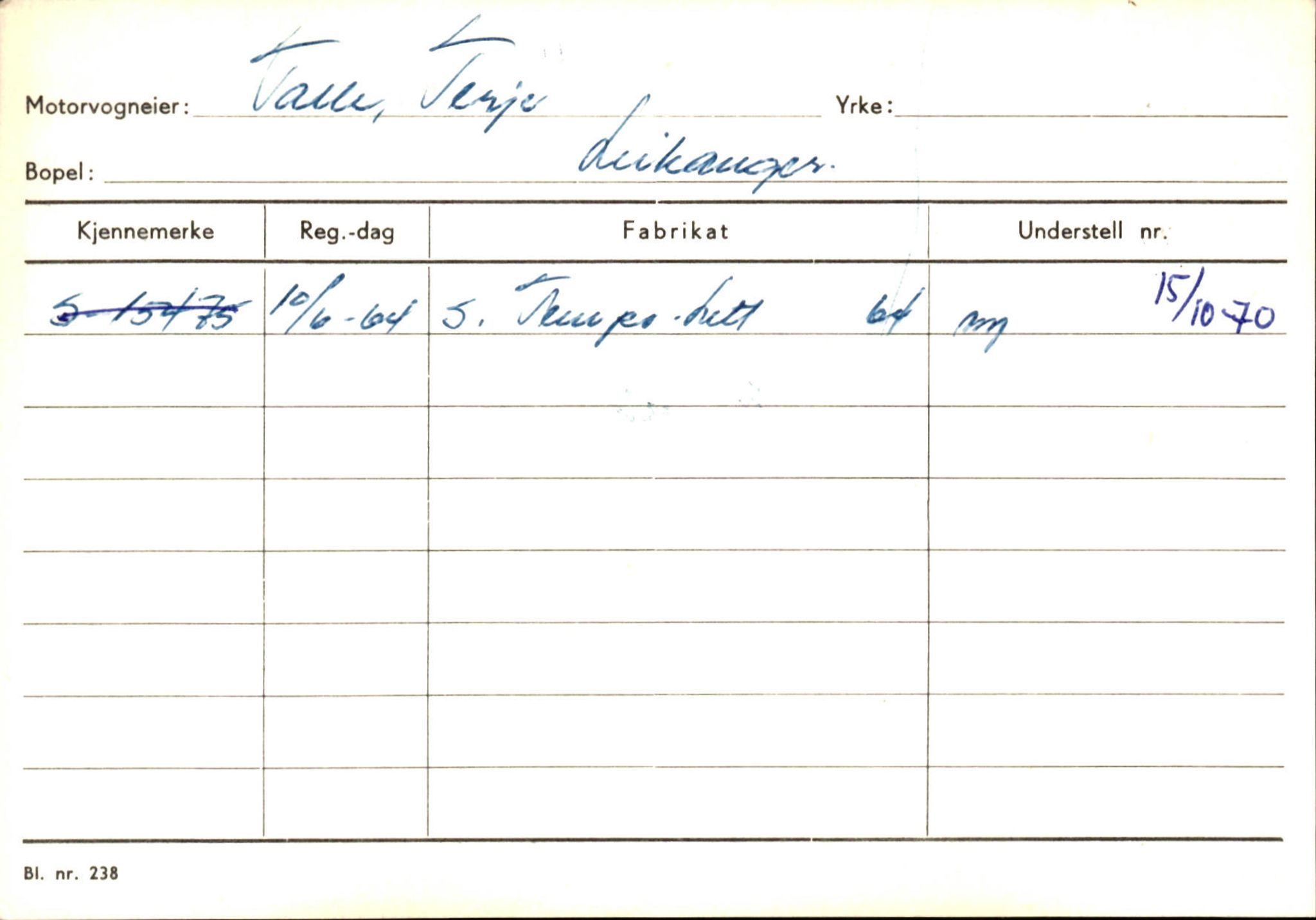 Statens vegvesen, Sogn og Fjordane vegkontor, SAB/A-5301/4/F/L0126: Eigarregister Fjaler M-Å. Leikanger A-Å, 1945-1975, p. 2307