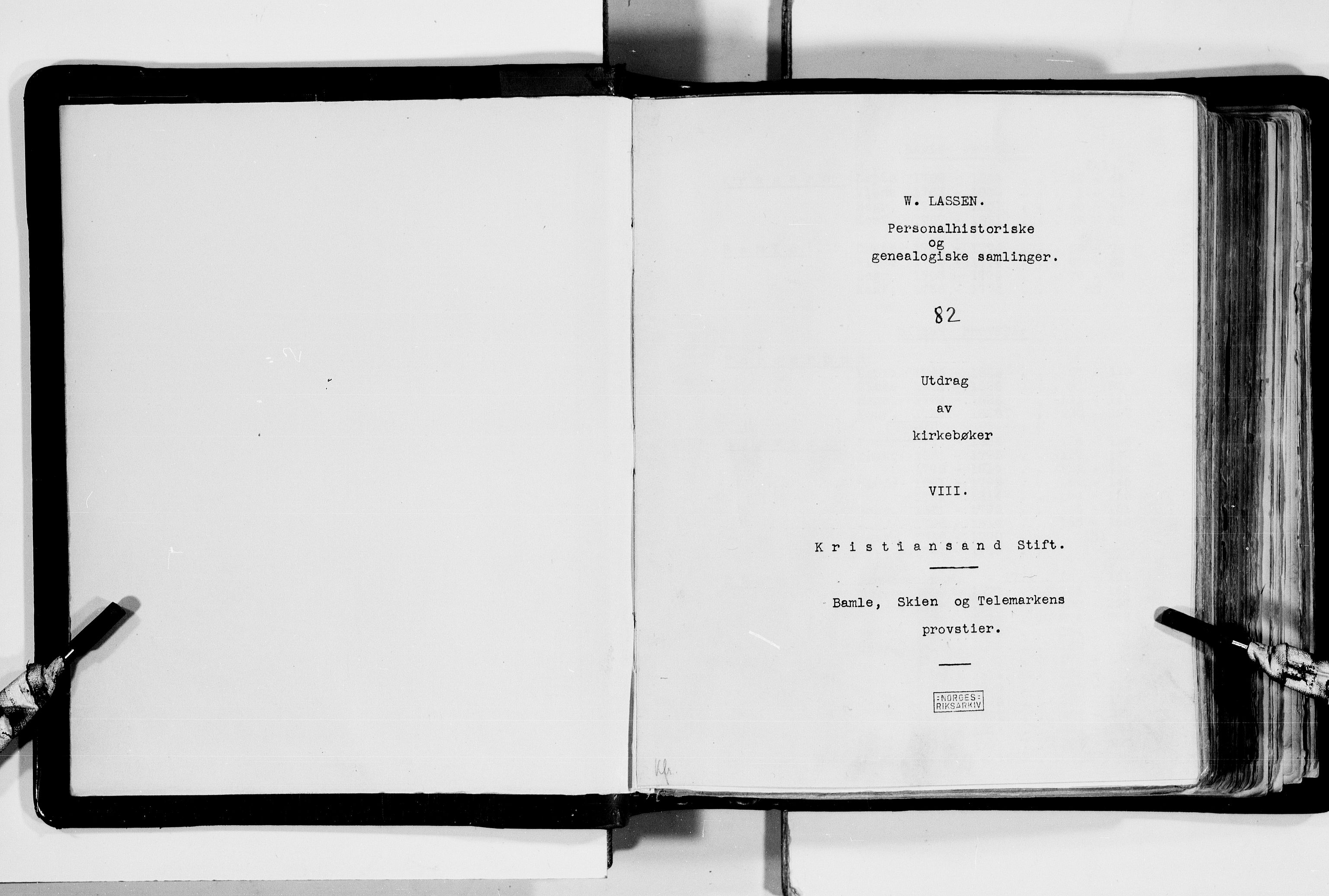 Lassens samlinger, AV/RA-PA-0051/F/Fc/L0082: Utdrag av kirkebøker VIII - Kristiansand stift: Bamble prosti, Skien prosti og Telemark prosti, 1659-1859, p. 2